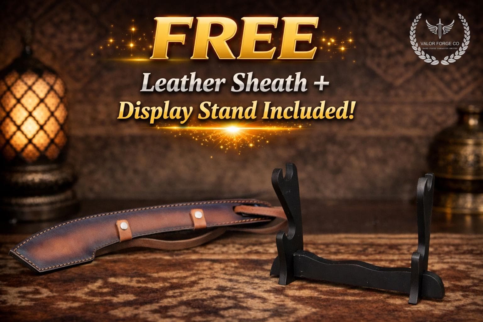 Handmade Ertugrul Ghazi Inspired Sword, Handmade Arabic Calligraphy Ottoman Sword with Leather Sheath & Wooden Display Stand, Gifts for Men - image 2