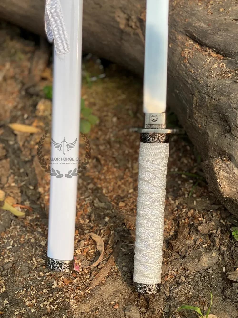 White Katana Replica – Stainless Steel Samurai Sword Display, Cosplay Prop - image 3