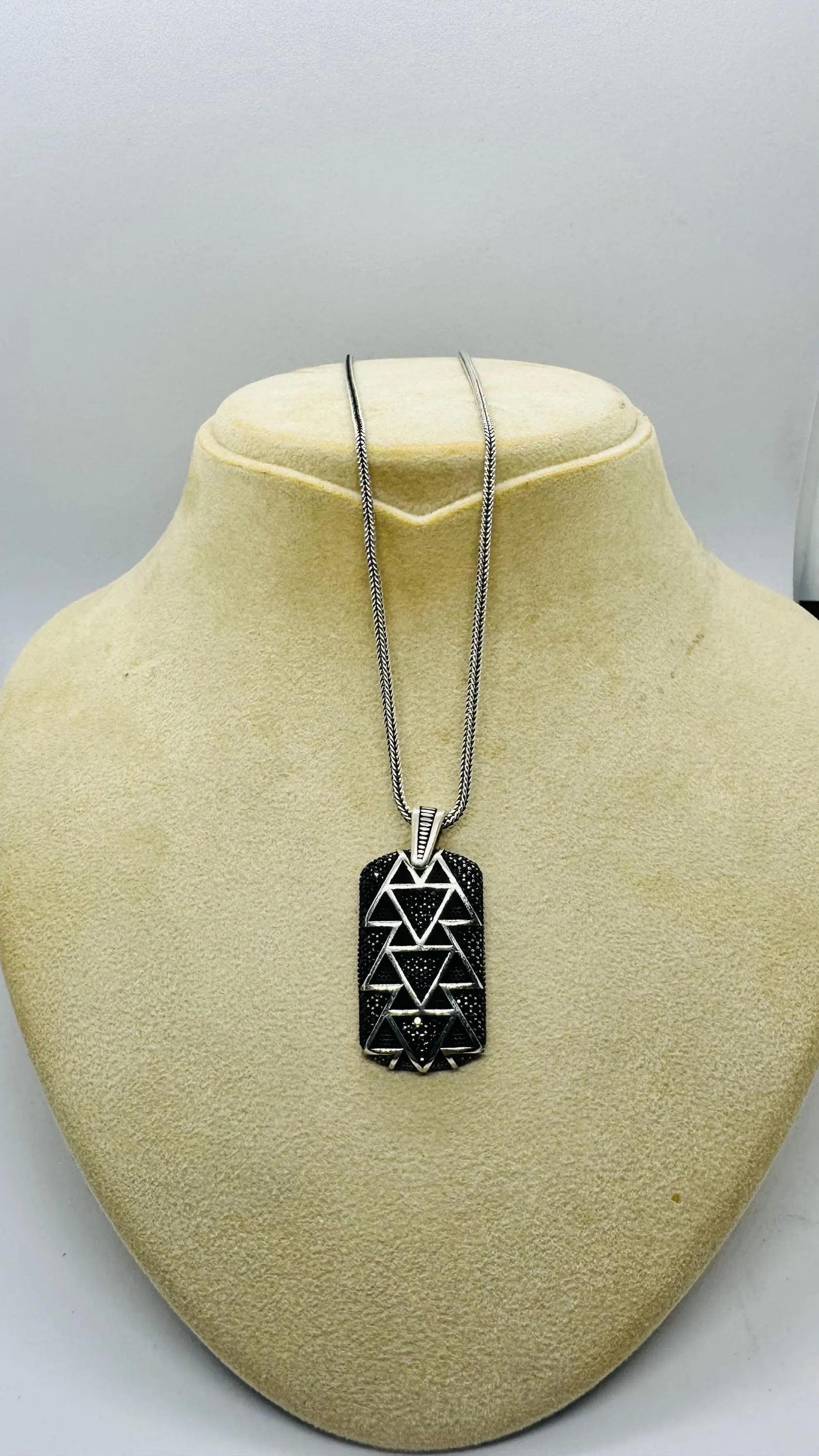 Fathers Day Gift, 925 Silver Triangle Pendant Gift for Men