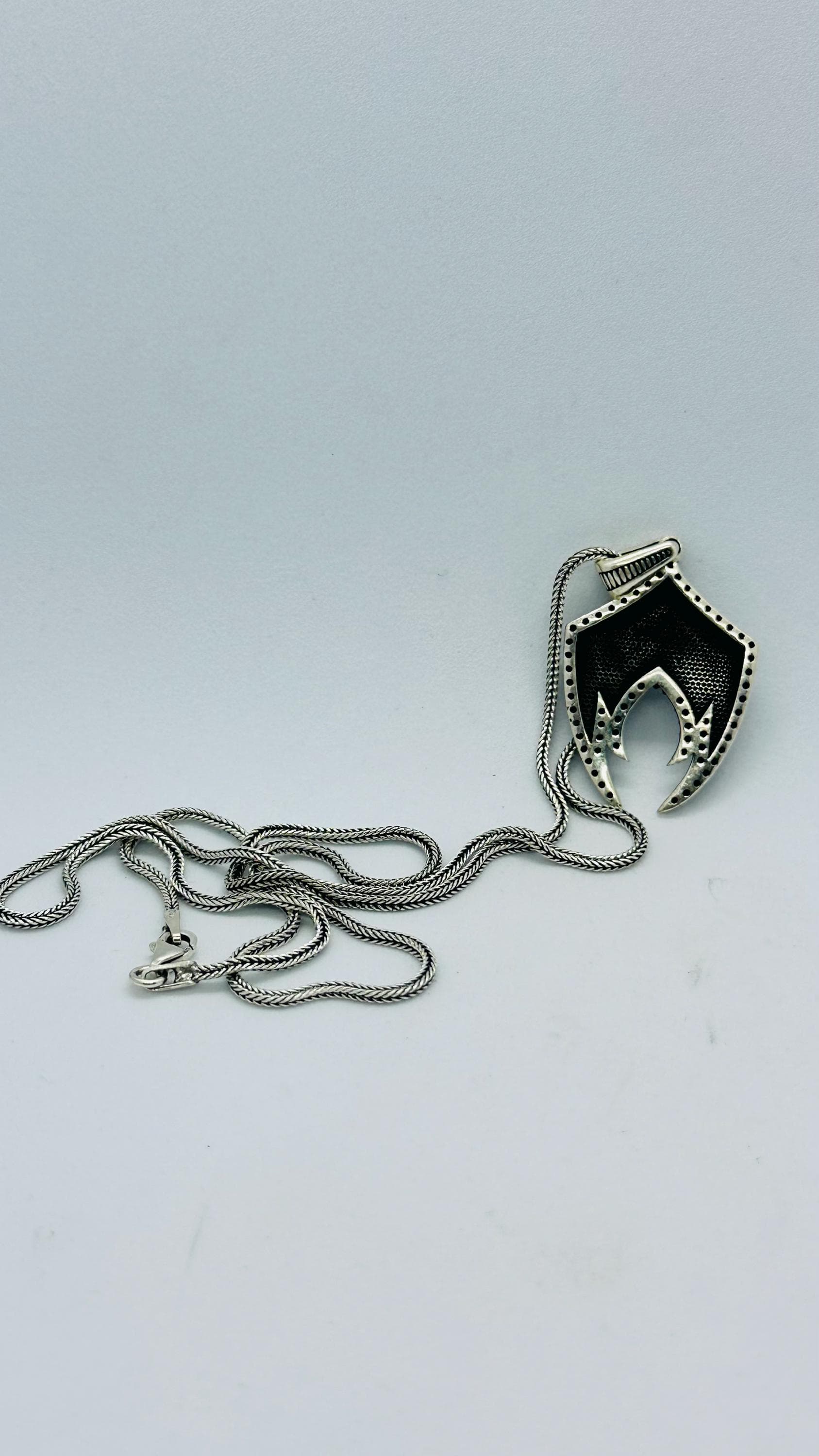 Sterling Silver Anchor Pendant Necklace, Viking Style Fathers Day Gift - image 2