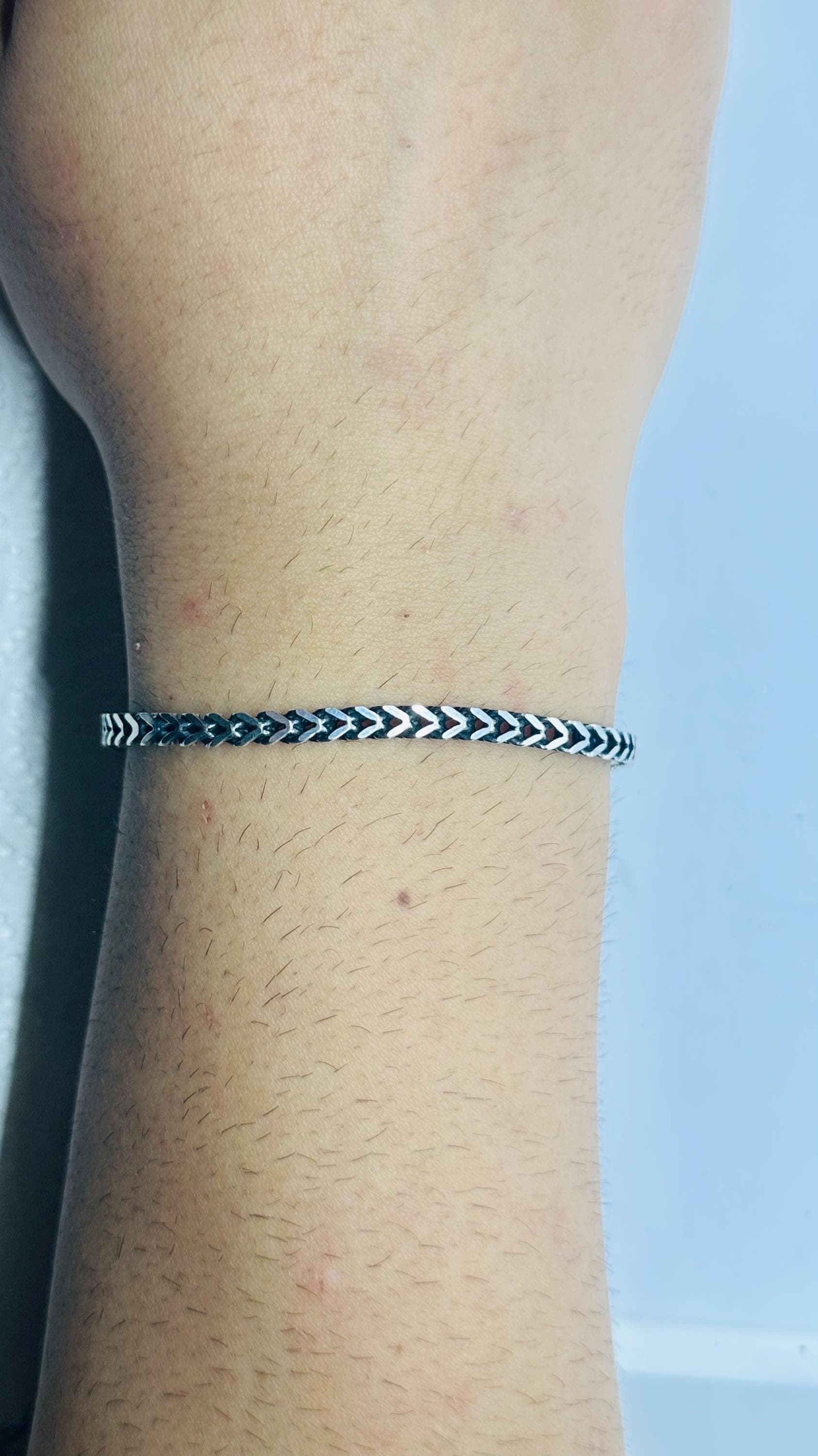925 Silver Chevron Bracelet for Men – Minimalist Chain, Fathers Day Gift - image 4