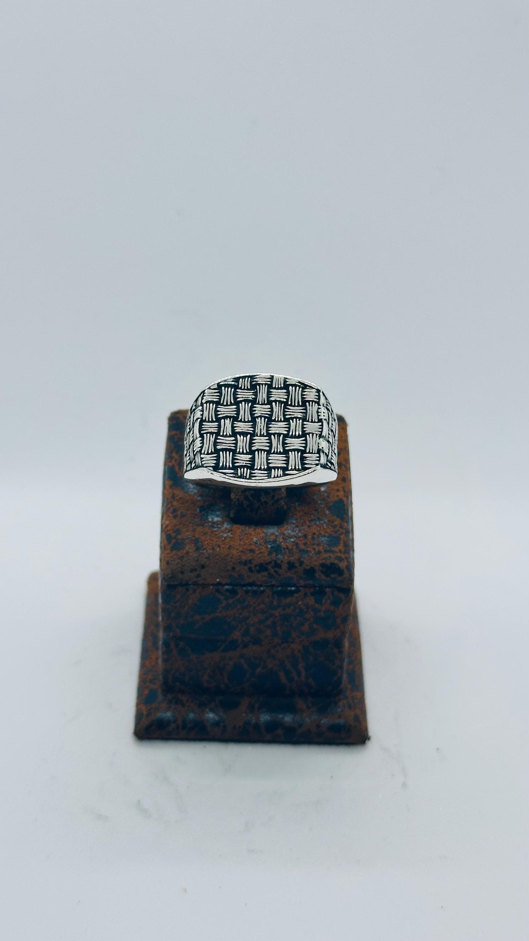 Sterling Silver Men's Woven Ring, Handmade Band,Fathers Day Gift - image 3