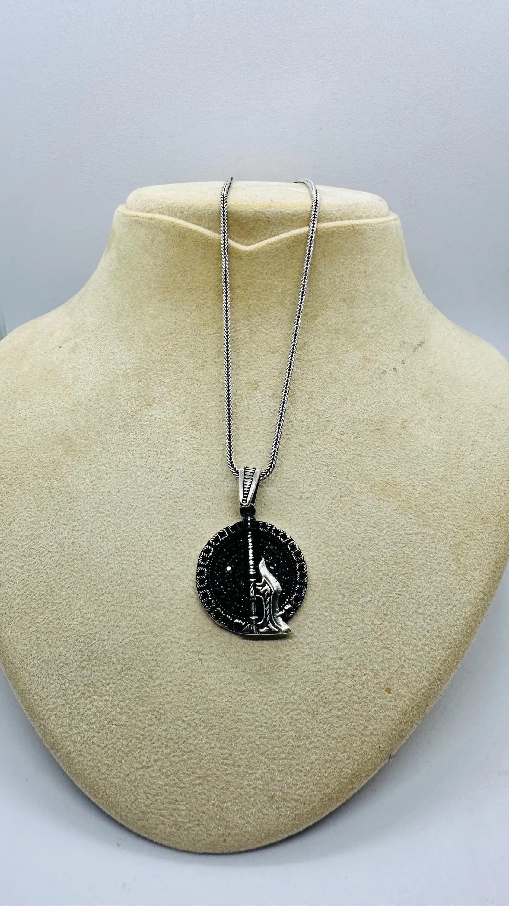 925 Sterling Silver Wolf Necklace for Men, Howling Wolf Pendant, Viking Gothic Jewelry