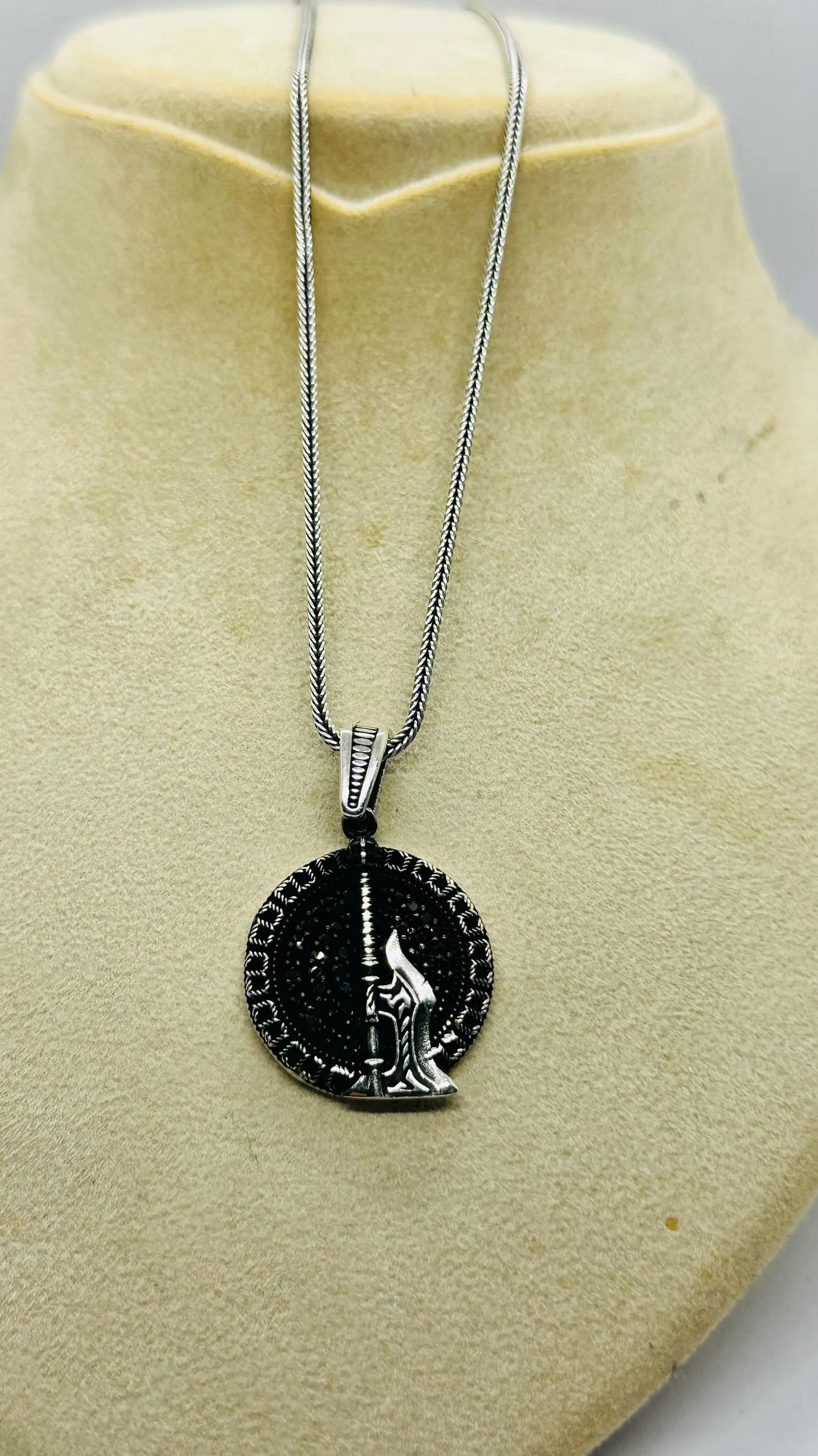 925 Sterling Silver Wolf Necklace for Men, Howling Wolf Pendant, Viking Gothic Jewelry - image 3