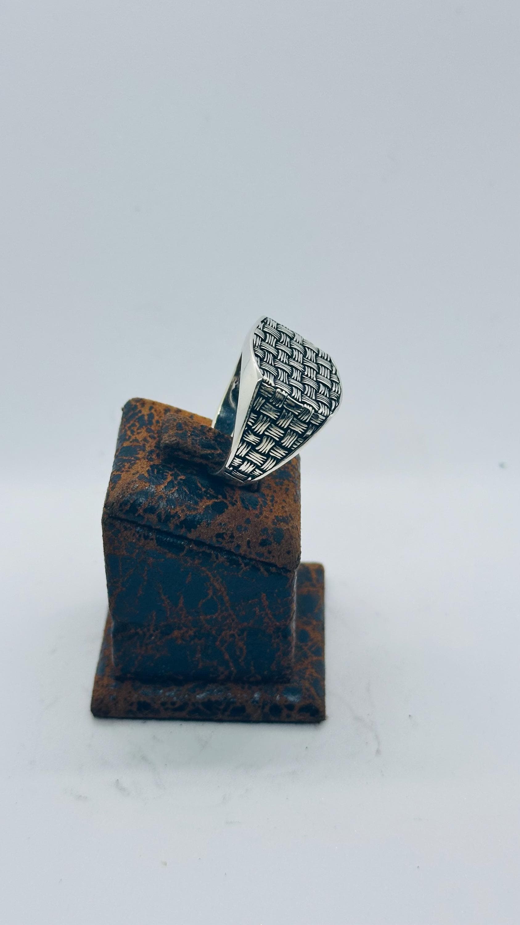 Sterling Silver Men's Woven Ring, Handmade Band,Fathers Day Gift - image 4