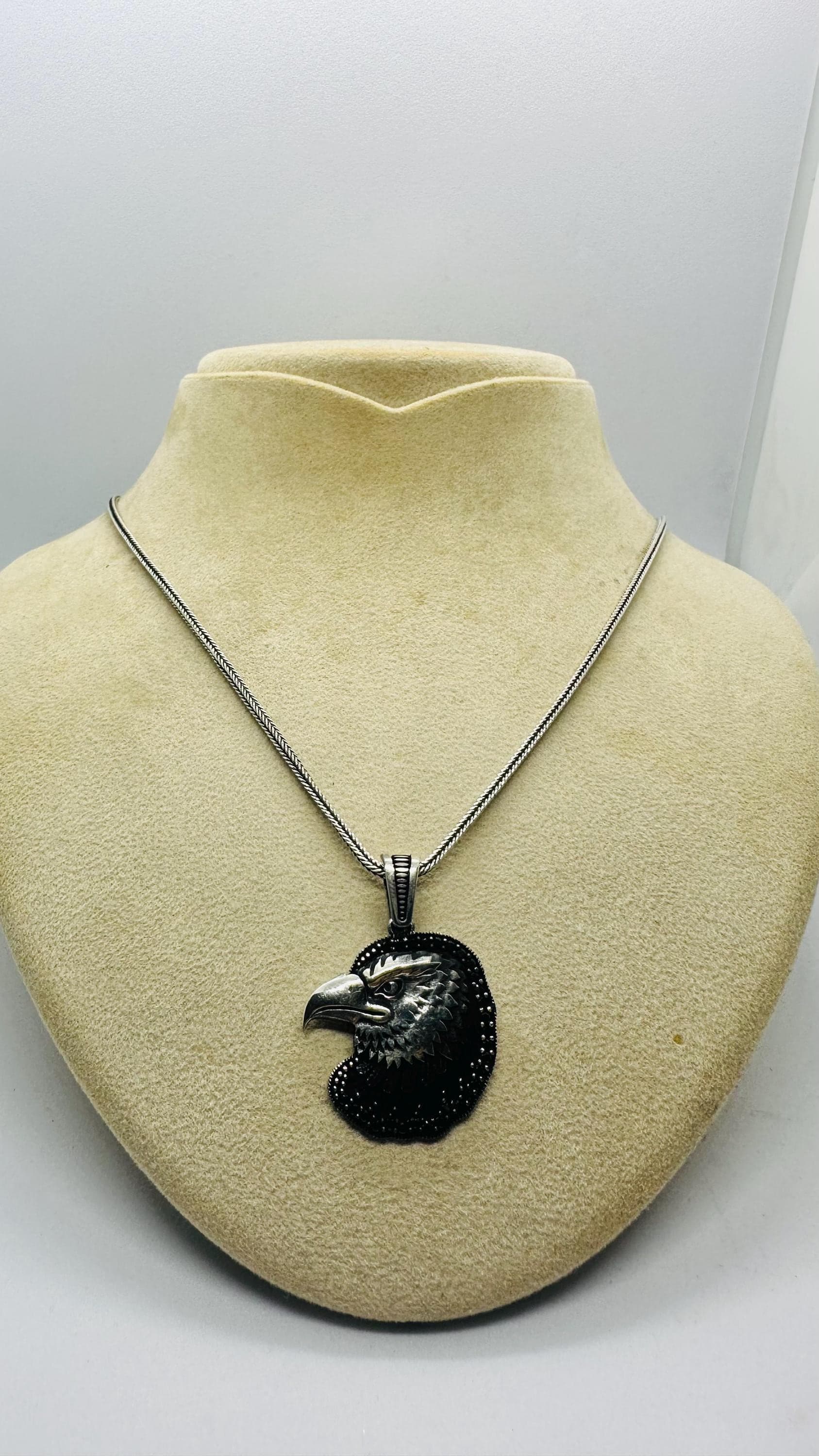 925 Sterling Silver Eagle Necklace for Men, Oxidized Bird Pendant, Fathers Day Gift - image 4