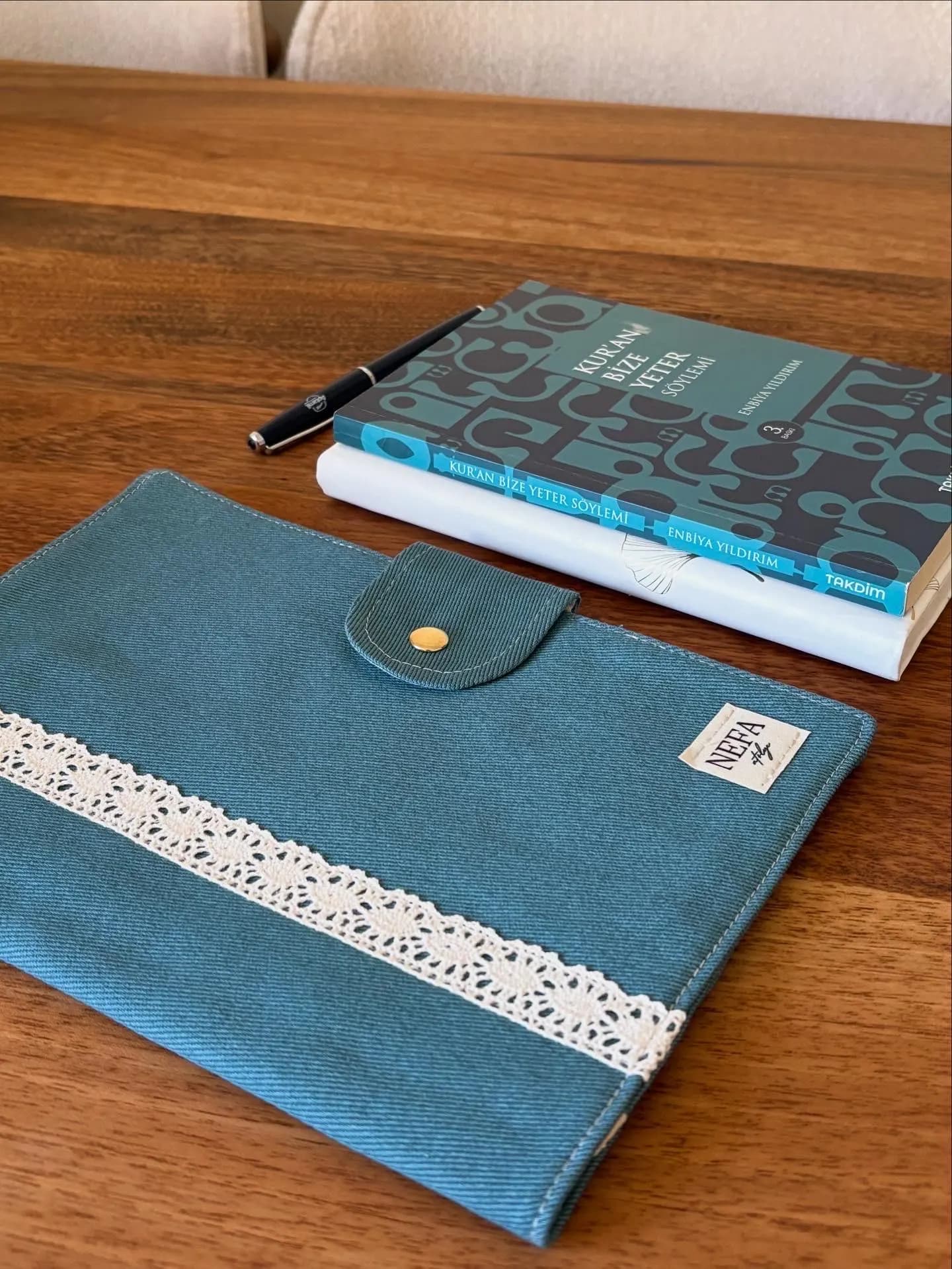 Canvas Fabric Book Sleeve A5 Planner-Journal Case & Pen Holder