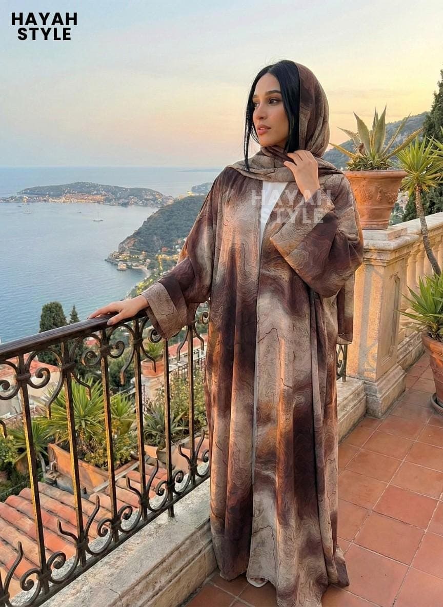 Open Abaya With Hijab: Islamic Clothing, Modest Fashion, Set 2 Piece