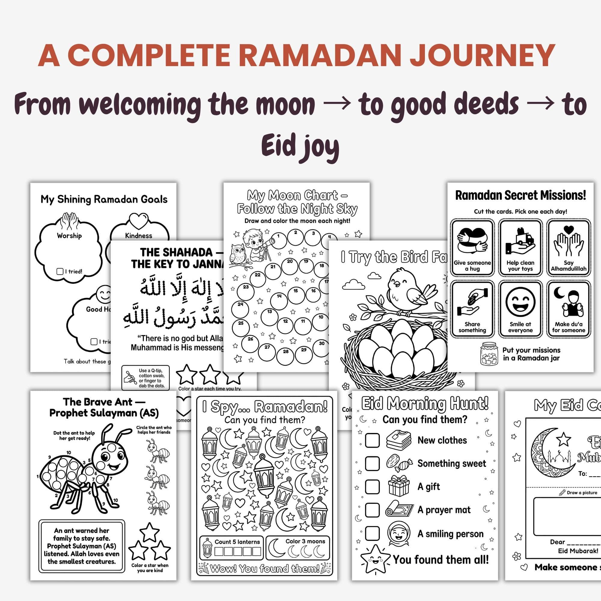 My First Ramadan Activity Book | Toddler Ramadan Busy Book | Muslim Preschool Montessori Pack | Ramadan Kids Activities | Ramadan coloring - image 3