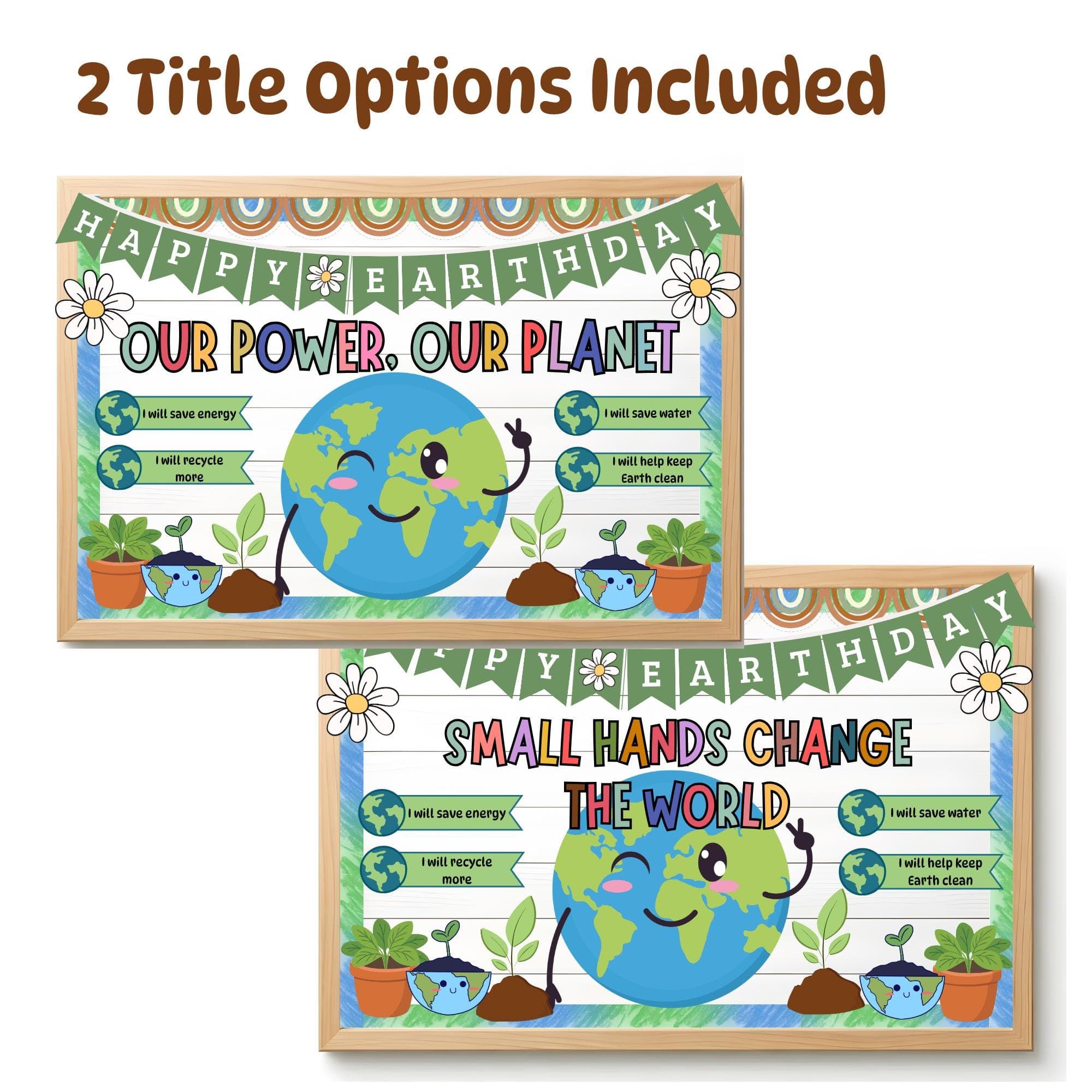 Earth Day Bulletin Board Kit, Our Power Our Planet Classroom Decor, April Door Display, Spring Bulletin Board, Recycle Theme Classroom Decor - image 3