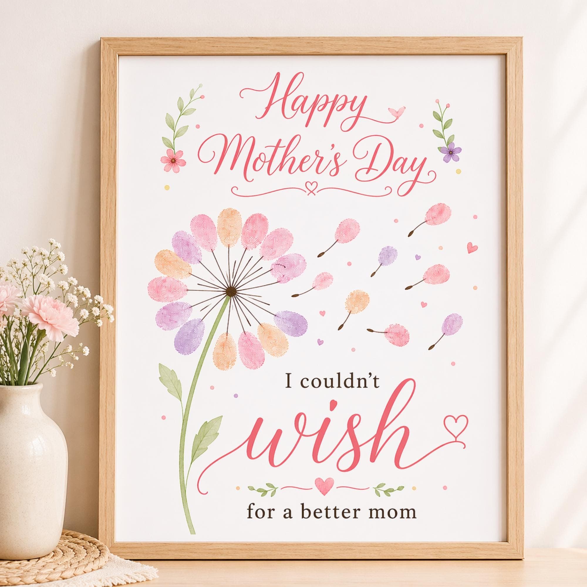 Mother’s Day Handprint Art Printable, Kids Fingerprint Craft, 6 Poster Bundle, Preschool Keepsake Gift, DIY Gift for Mom, Toddler Activity - image 5