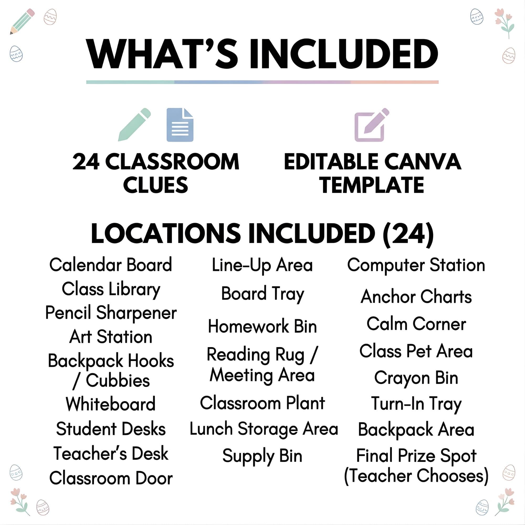 Classroom Easter Treasure Hunt Clues Printable | School Easter Scavenger Hunt for Students| Easter Egg Hunt | Elementary Class Activity - image 5