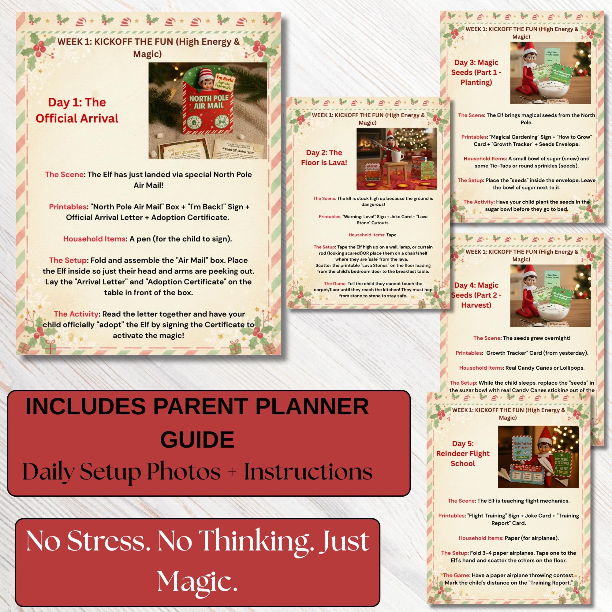 Ultimate Elf Kit Printable | 30 Days of Props & Scenes | Editable Arrival and Goodbye Letters | Elf Adoption Certificate|Printable Elf Props - image 4