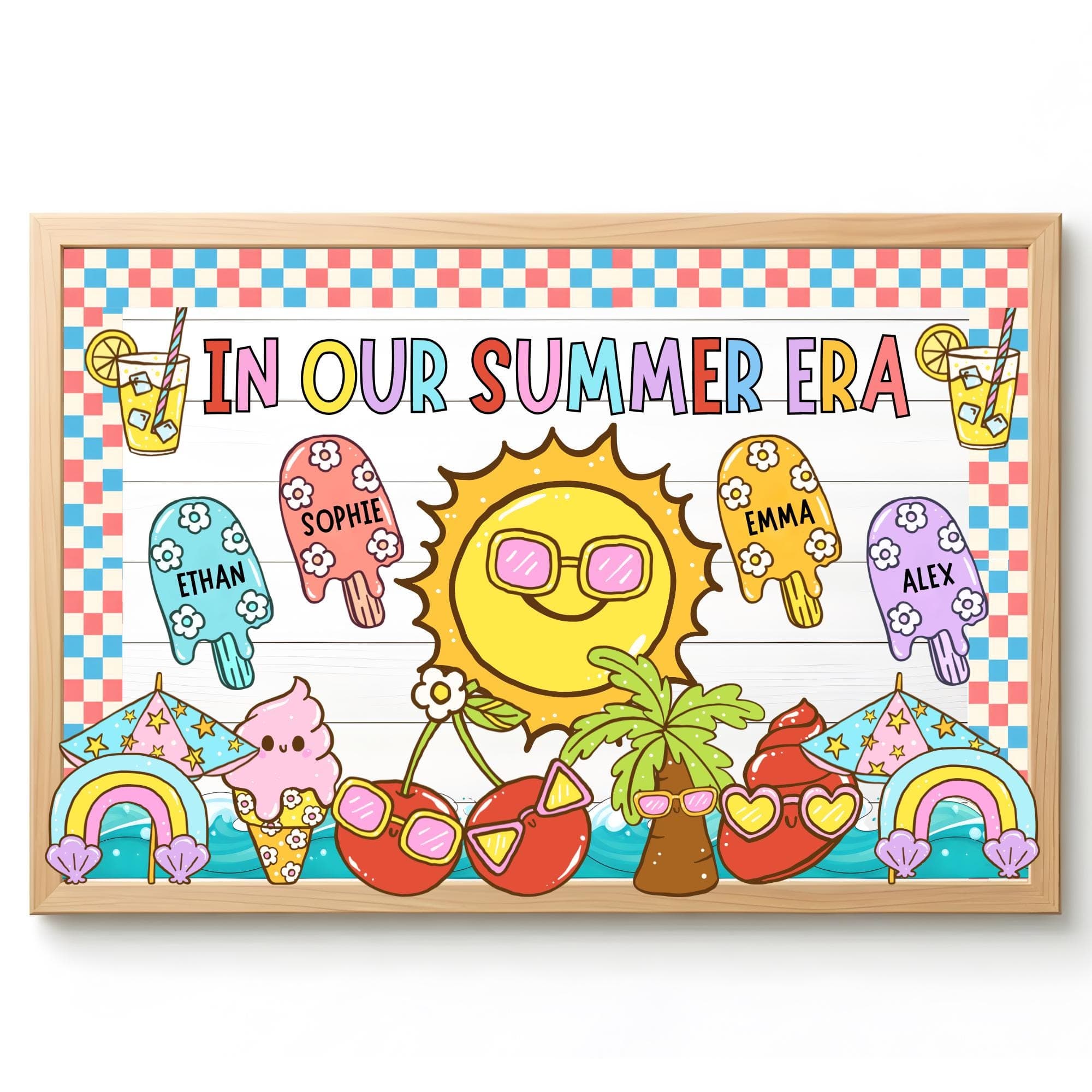 Summer Bulletin Board Kit | Retro End of Year Classroom Decor | In Our Summer Era | Sunshine Bulletin Board | May June Door Decoration - image 4