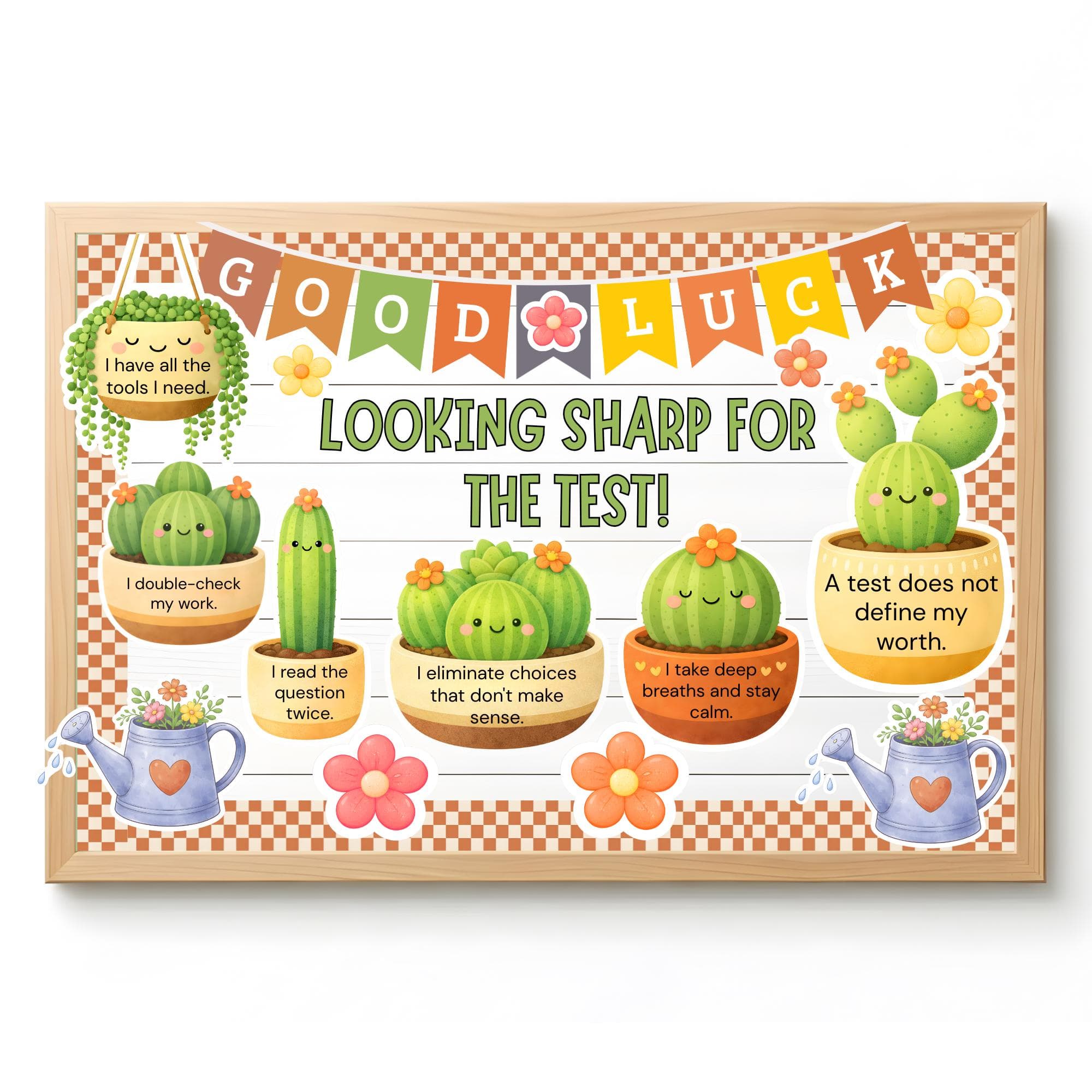 Testing Bulletin Board Kit, Cactus Classroom Decor, Growth Mindset Posters, Test Motivation Printable, End of Year Bulletin board Display - image 5