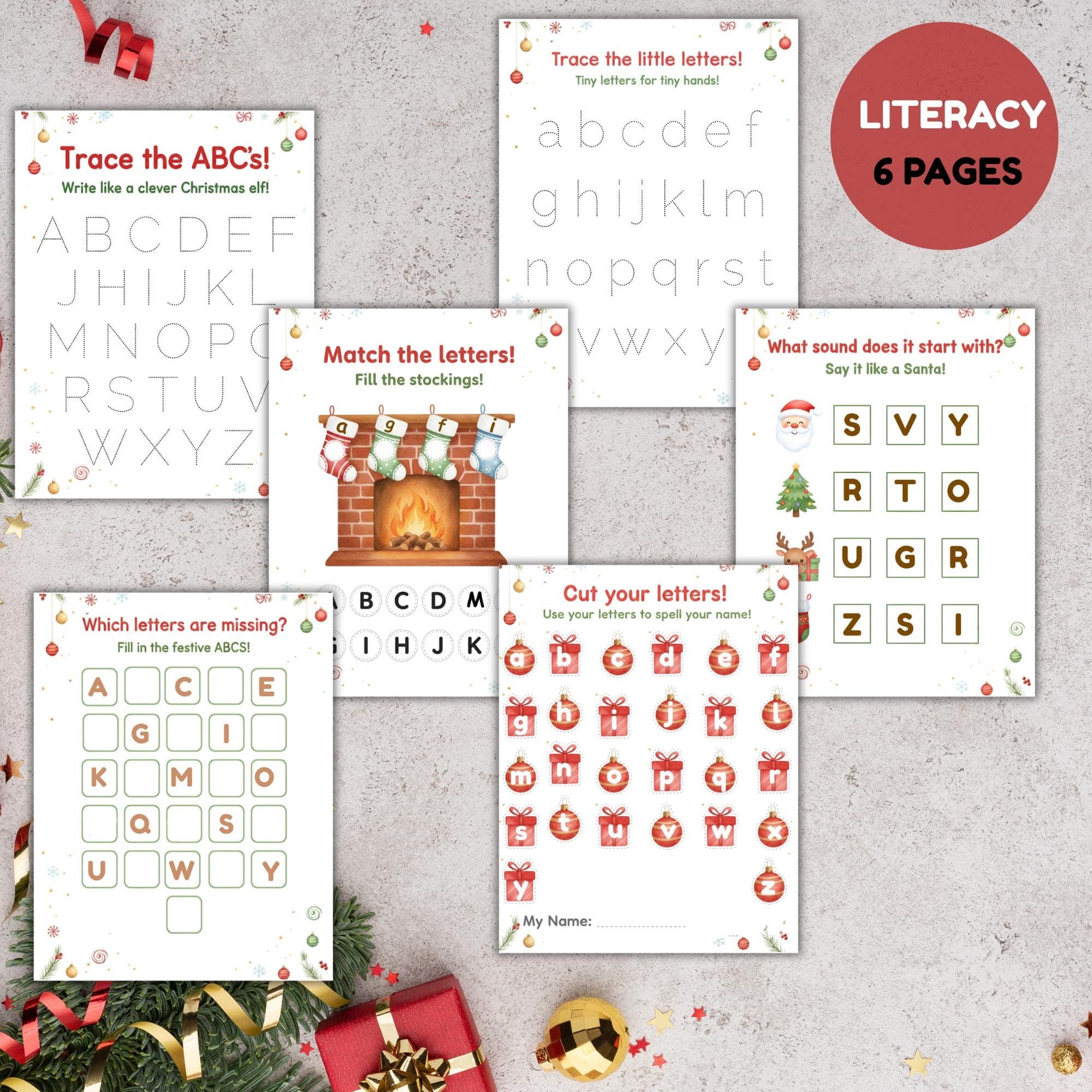 Christmas Preschool Activity Pack, Printable Worksheets for Fine Motor Skills, Do-a-Dot, Coloring Pages, Kids Christmas Worksheets PDF - image 5