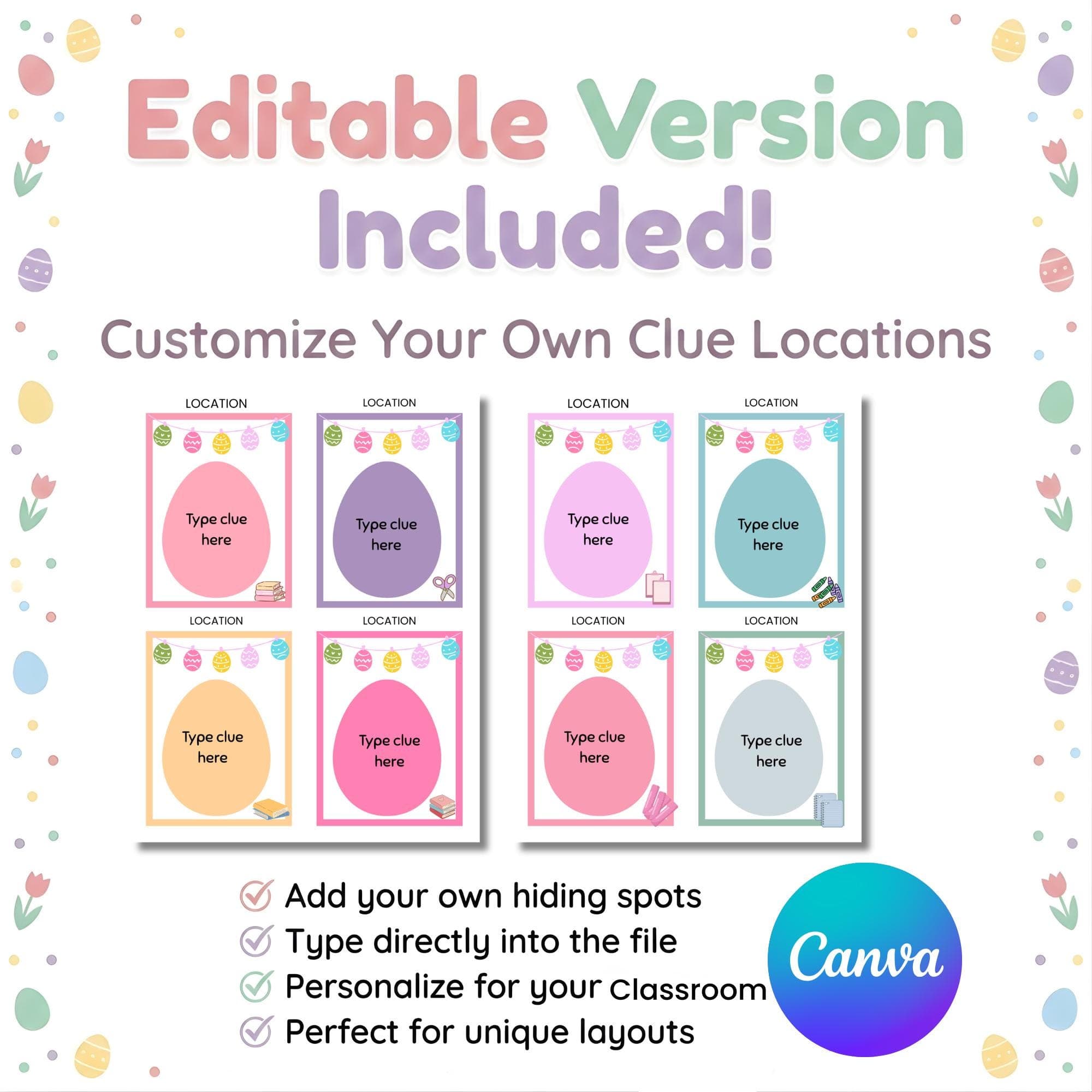 Classroom Easter Treasure Hunt Clues Printable | School Easter Scavenger Hunt for Students| Easter Egg Hunt | Elementary Class Activity - image 4