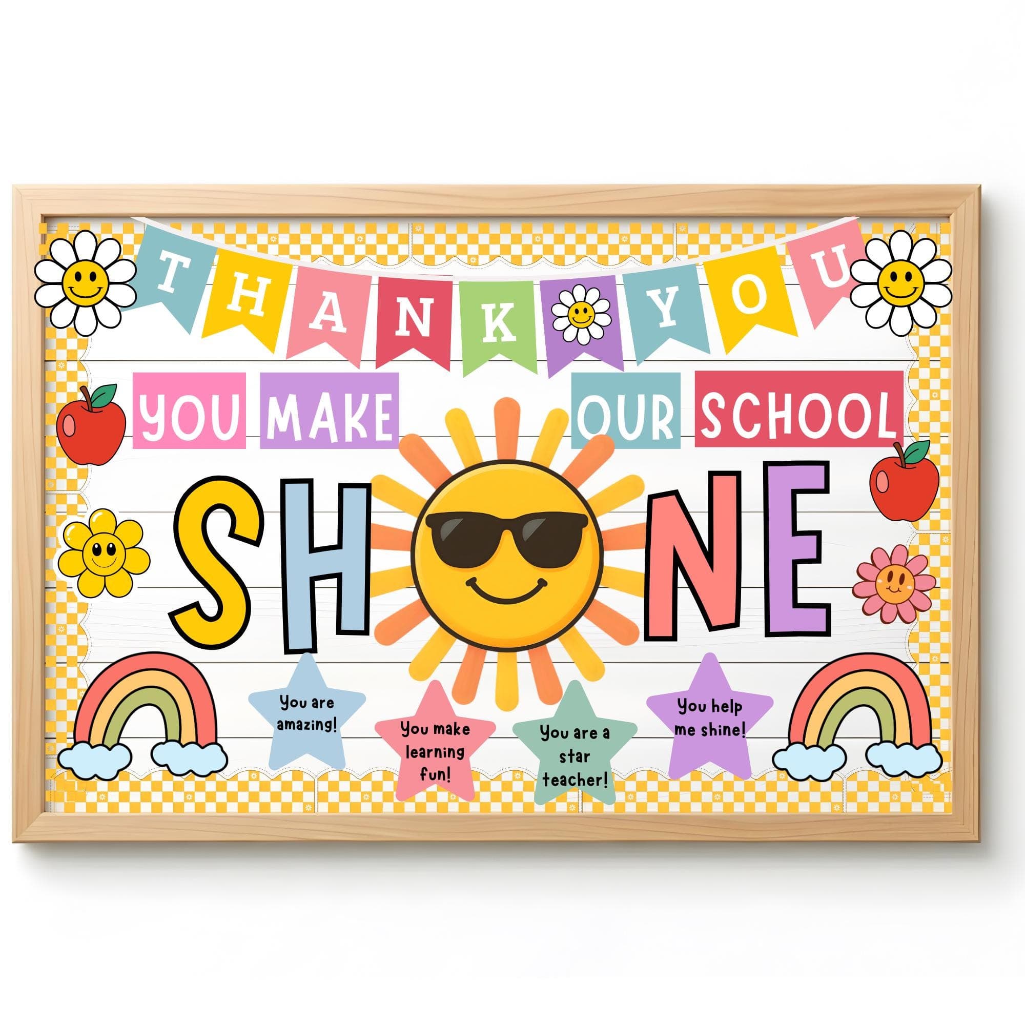 Teacher Appreciation Bulletin Board Kit, You Make Our School Shine, Sunshine Classroom Decor, Staff Appreciation Door Display, End of Year - image 4