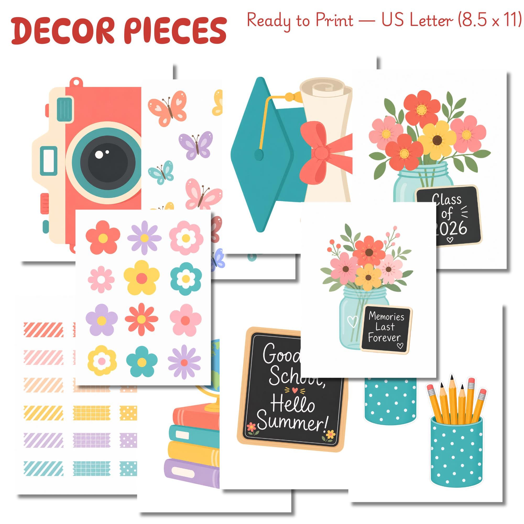 End of Year Bulletin Board Kit | A Year to Remember | Class Photo Display | Graduation Last Day of School | Editable Canva Instant Download - image 4