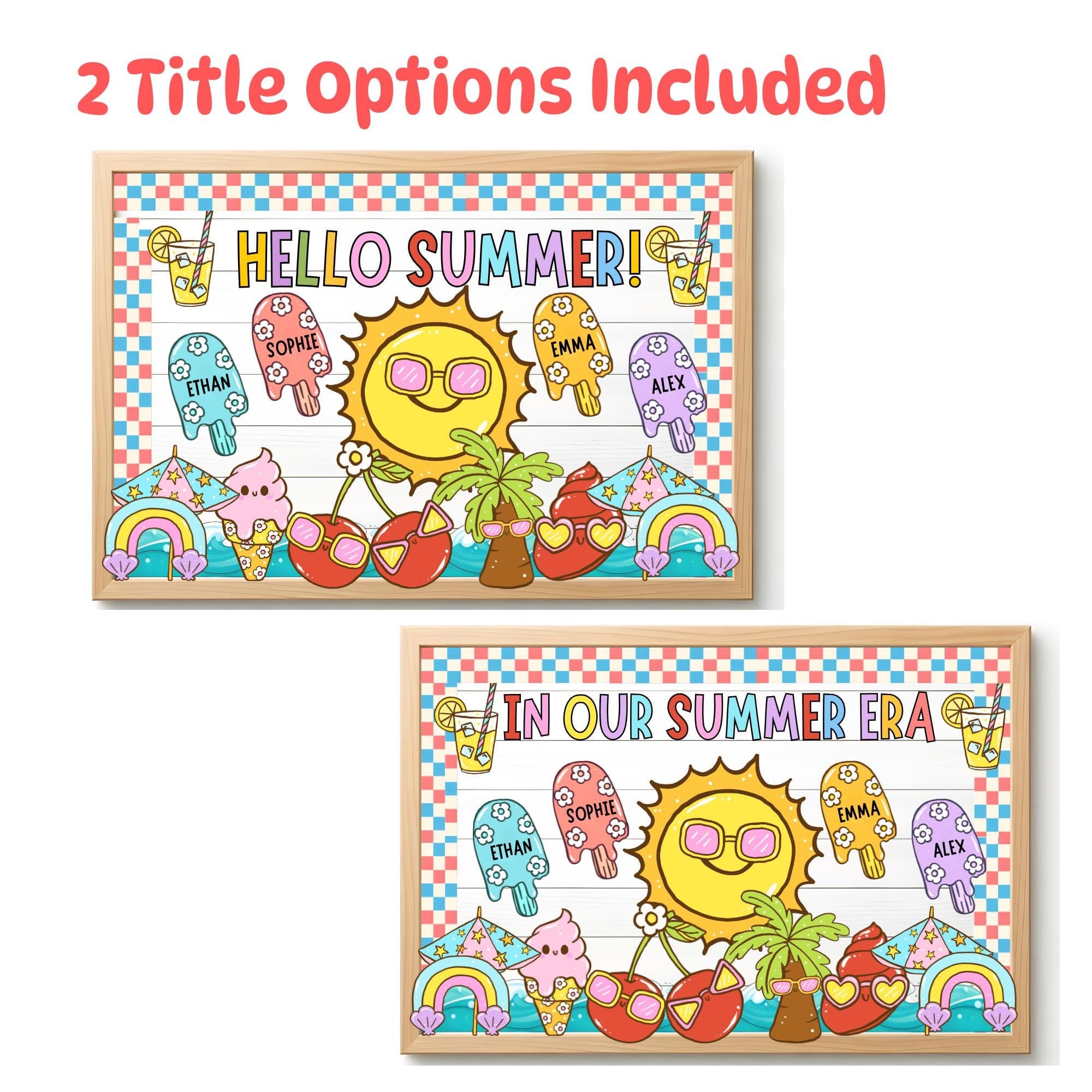 Summer Bulletin Board Kit | Retro End of Year Classroom Decor | In Our Summer Era | Sunshine Bulletin Board | May June Door Decoration - image 3