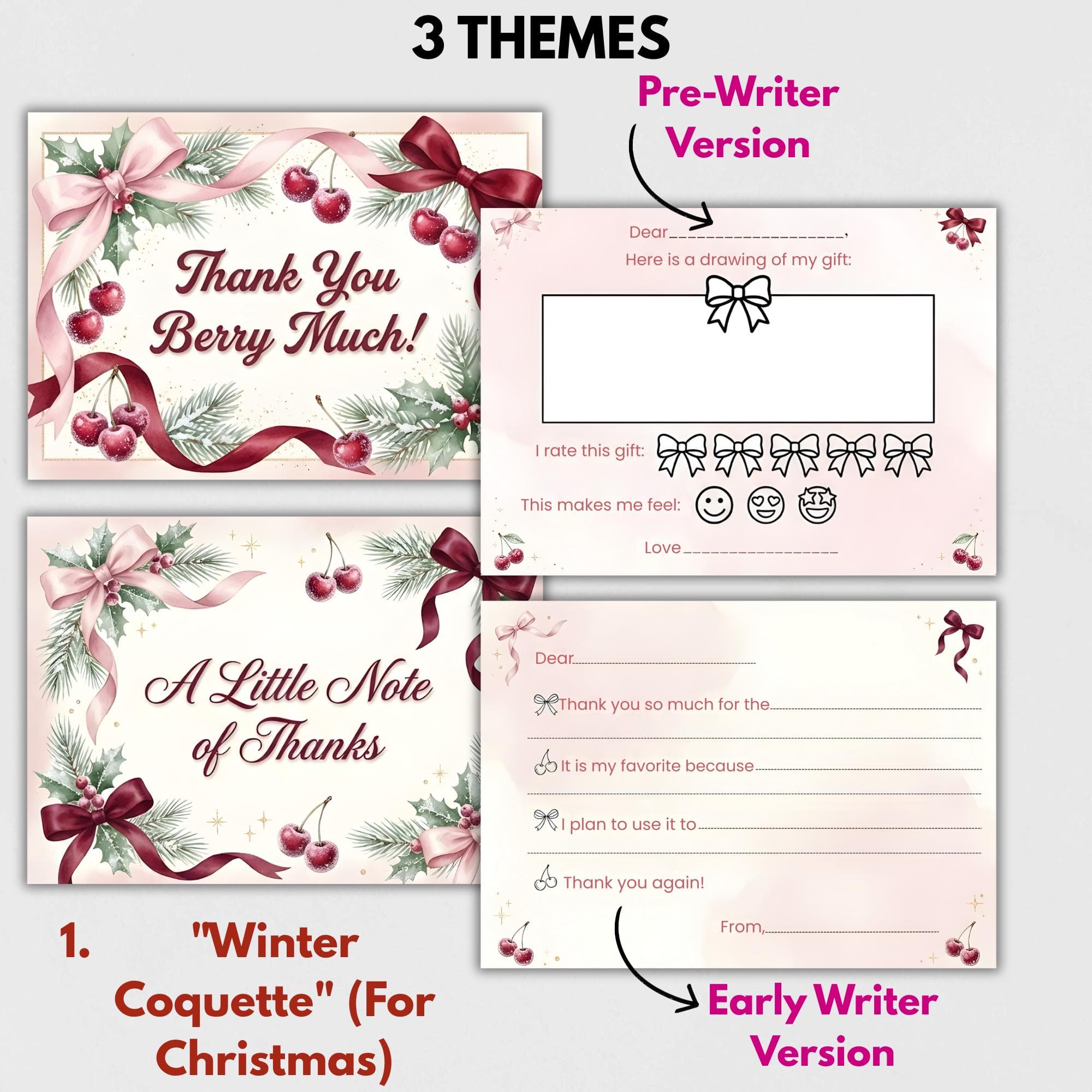 Thank You Note For Kids, Instant Download, Birthday Thank You Cards, Fill In The Blank,Aesthetic and Colorful Design, Gift Card,Girl's Cards - image 4