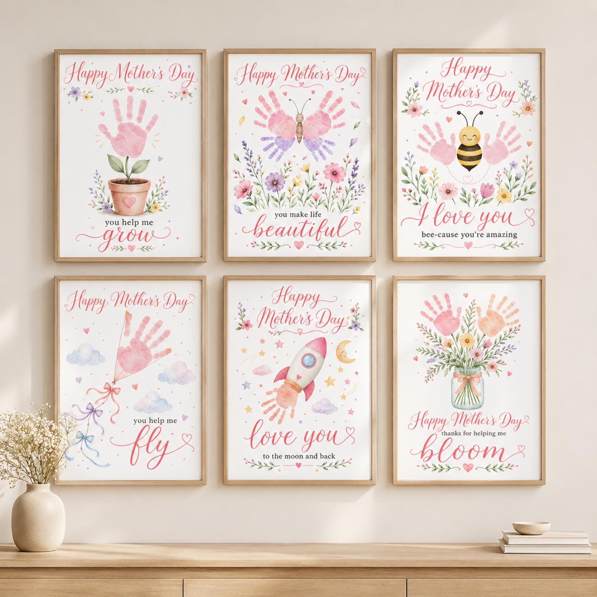Mother’s Day Handprint Craft Printable Bundle | 20 Kids Keepsake Posters | Preschool Toddler Activity | DIY Gift for Mom | Classroom Craft - image 4