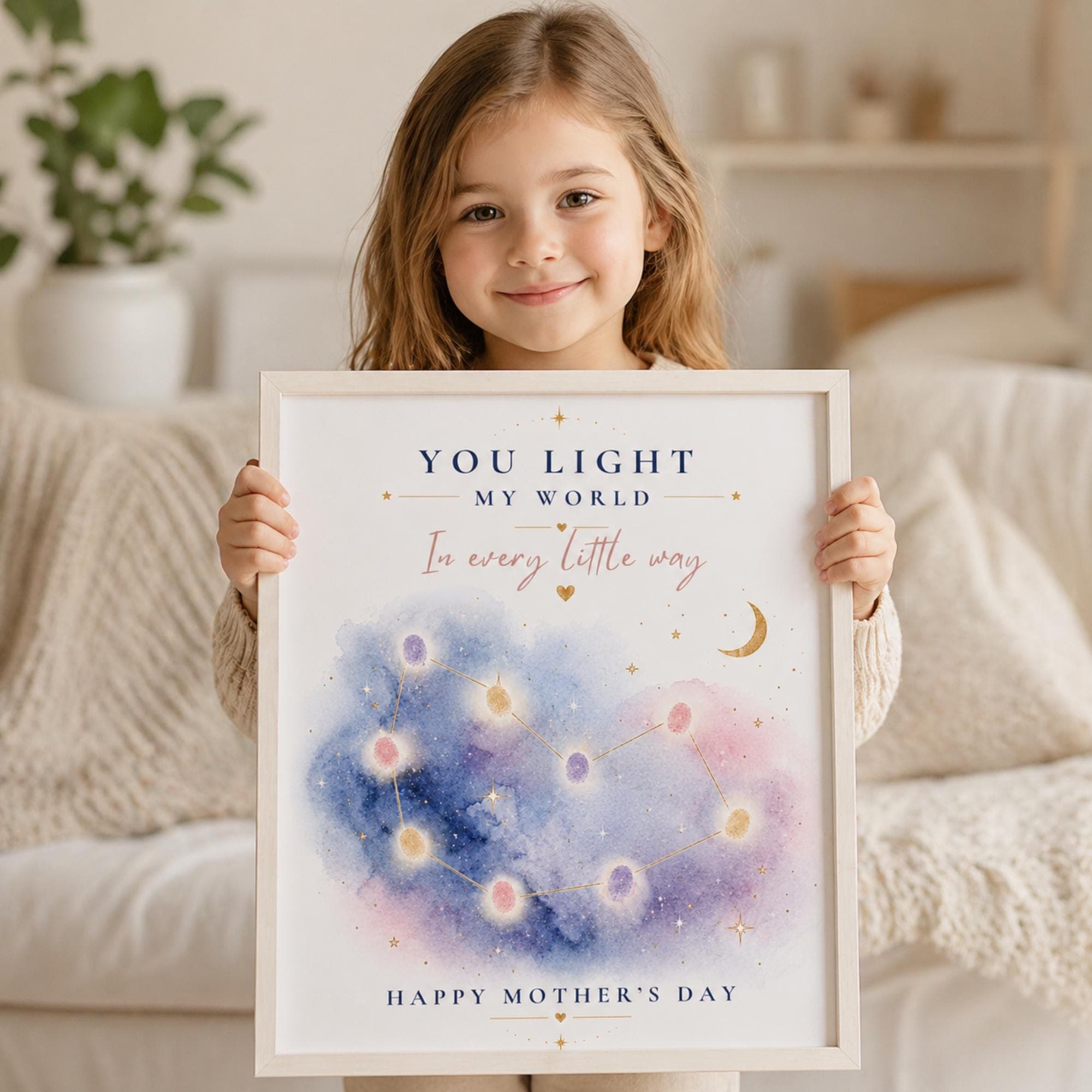 Mother's Day Fingerprint Craft, Handprint Keepsake, Gift for Mom, Toddler Activity, Preschool DIY, Galaxy Constellation Art, Star Printable - image 5