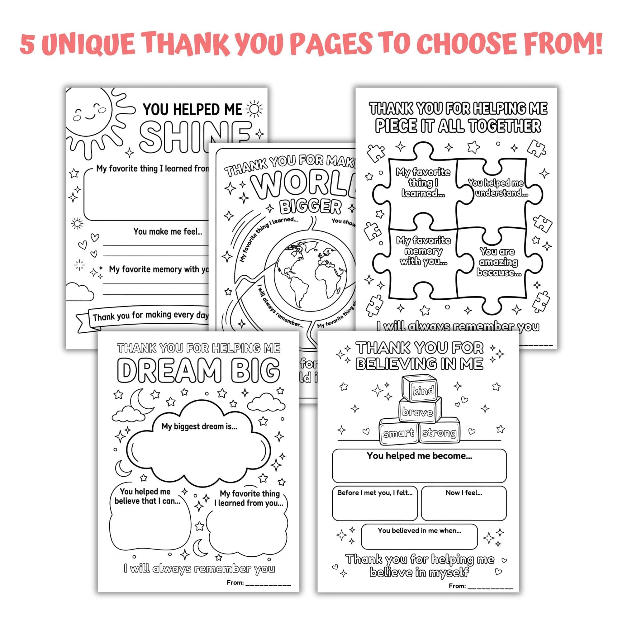 Teacher Appreciation Printable, Teacher Thank You Coloring page Gift, All About My Teacher, End of the School Year Gift for Teacher Survey - image 3