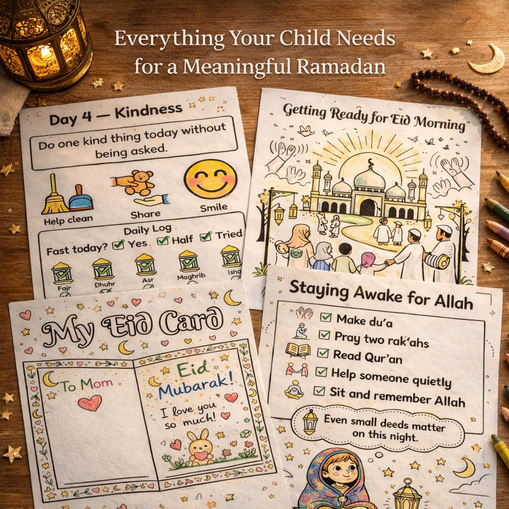 100 Page 2026 Ramadan Activity Book Kids | Muslim Homeschooling Montessori Bundle | Islamic Prophets & STEM Worksheet | Instant Download PDF - image 3