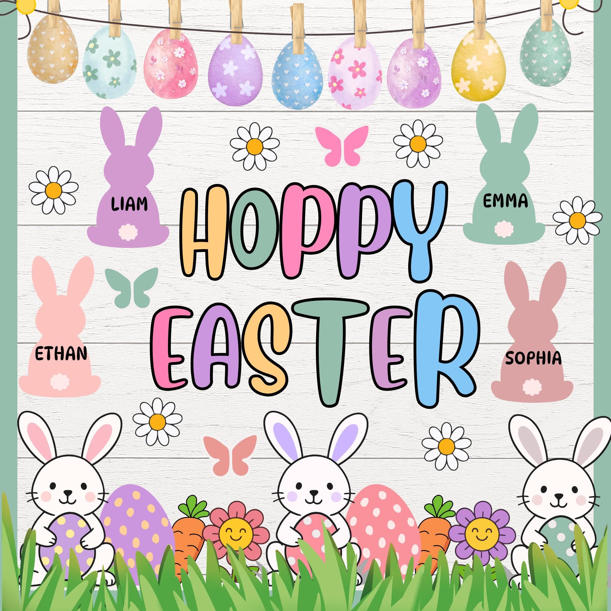 Easter Bulletin Board Kit | Printable March April Classroom Decor | Spring Classroom Decor | Spring Bulletin Board | Editable Student Names - image 4