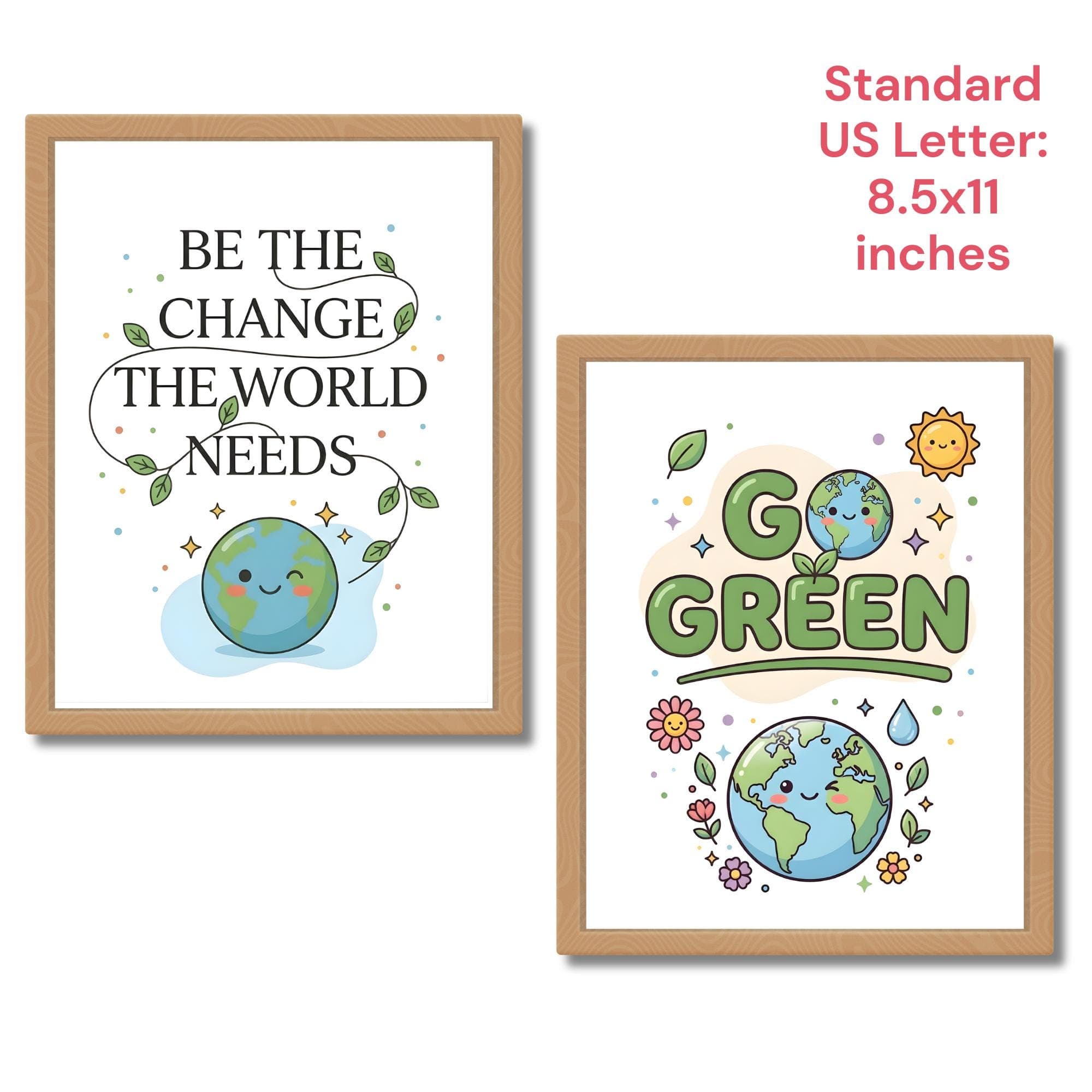 Earth Day Posters Bundle, Classroom Decor, Earth Day Bulletin Board Kit, Aesthetic School Posters, Green Spring Classroom Decor Printable - image 4