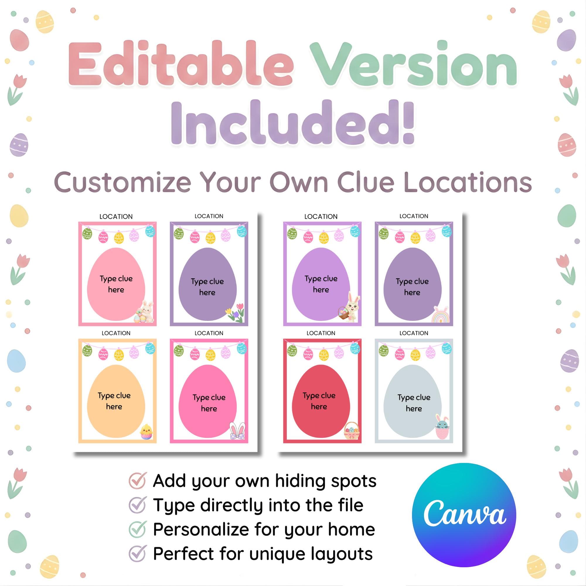 Easter Treasure Hunt Clues Printable | Indoor Outdoor Easter Scavenger Hunt for Kids | Easter Egg Hunt | Kids Treasure | Hunt Easter Clues - image 4
