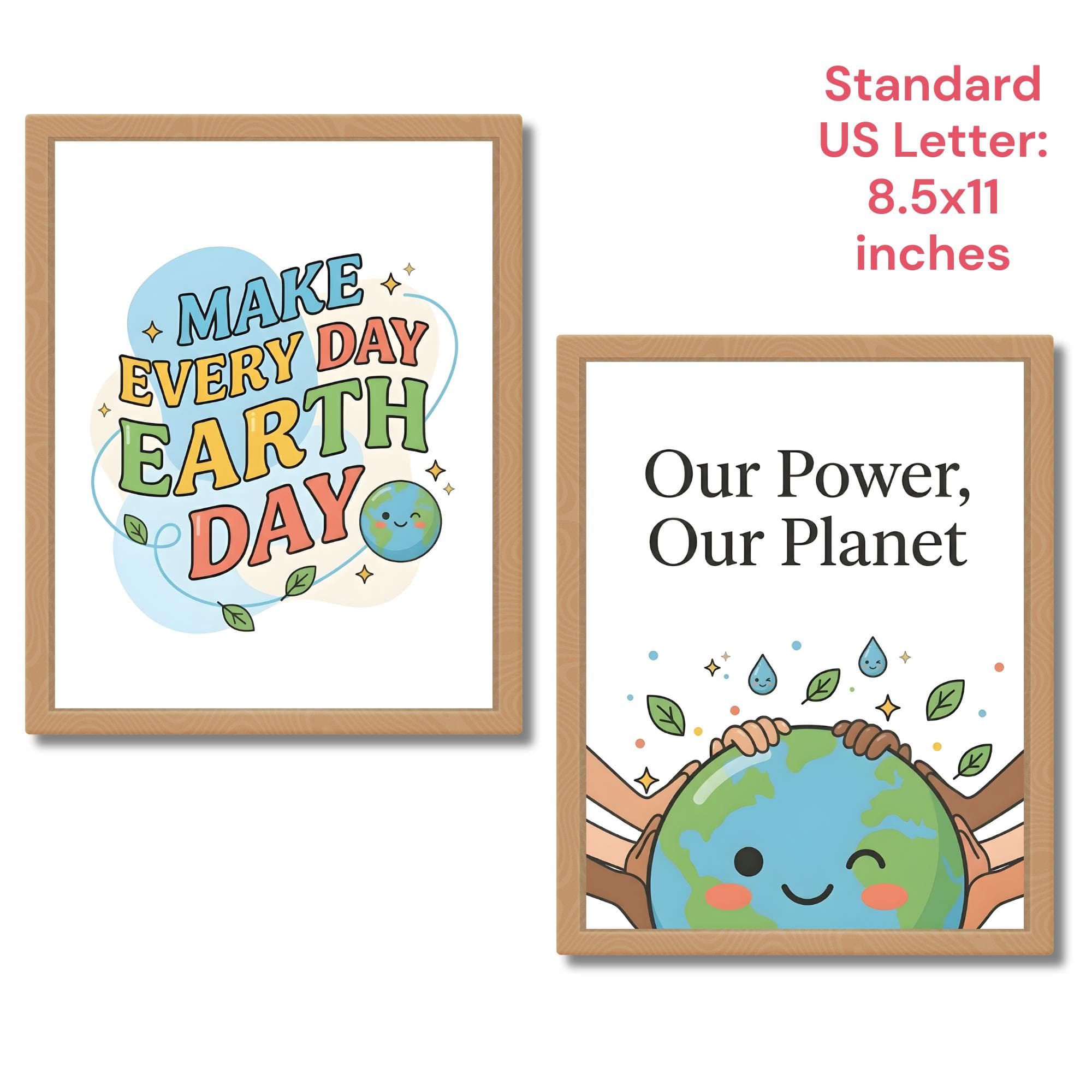 Earth Day Posters Bundle, Classroom Decor, Earth Day Bulletin Board Kit, Aesthetic School Posters, Green Spring Classroom Decor Printable - image 5
