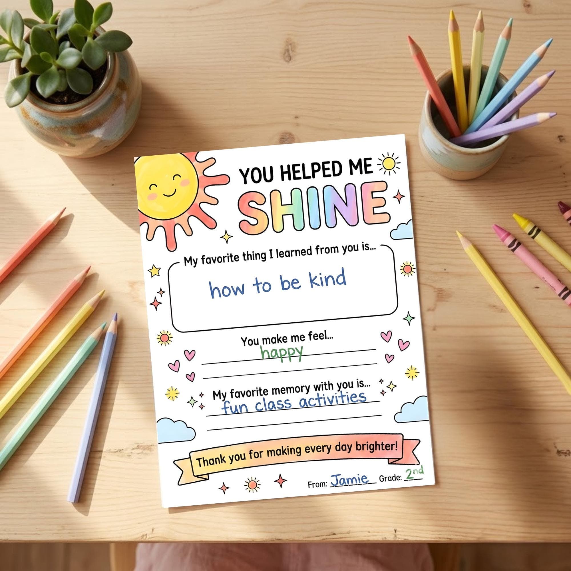 Teacher Appreciation Printable, Teacher Thank You Coloring page Gift, All About My Teacher, End of the School Year Gift for Teacher Survey - image 5