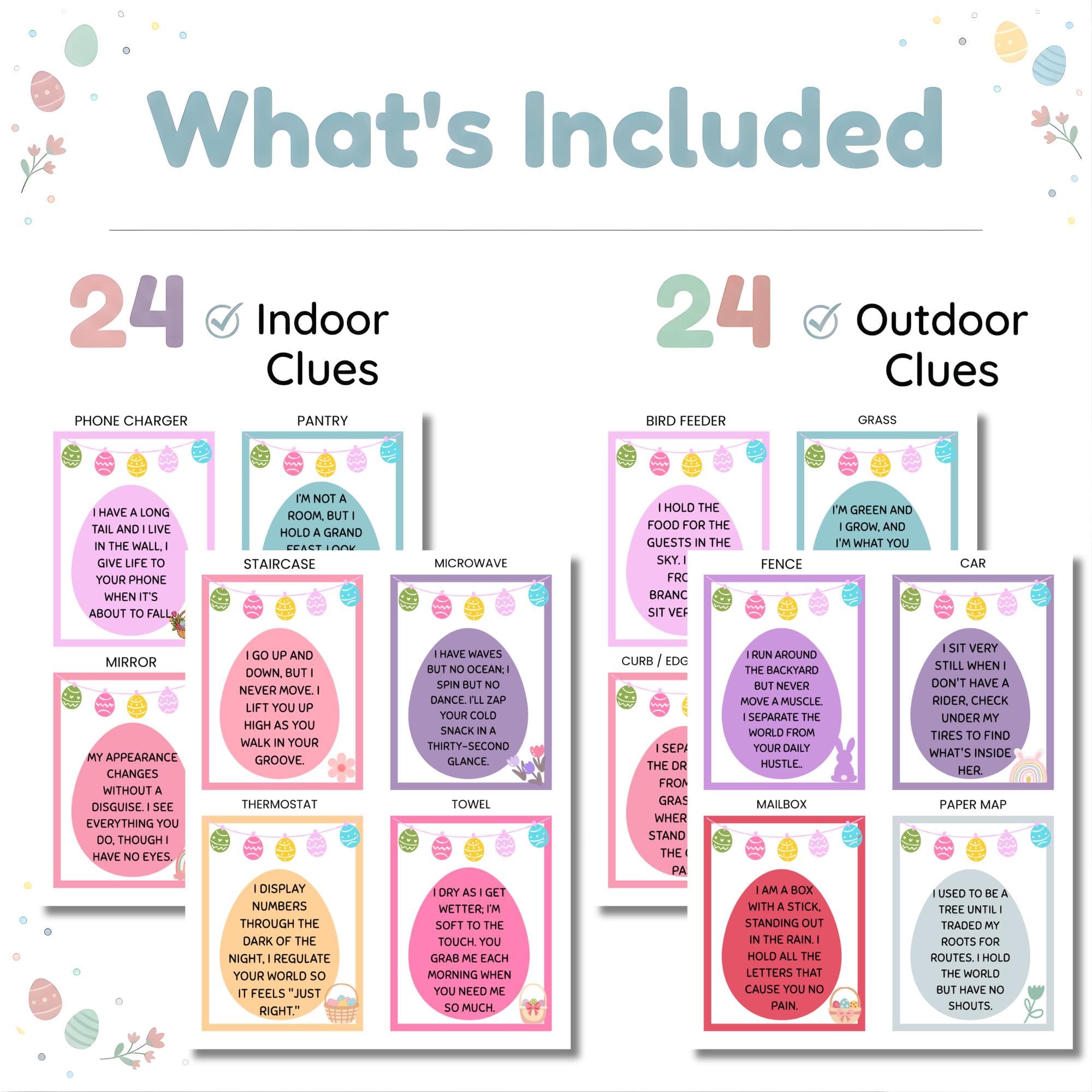 Teens Easter Treasure Hunt Clues Printable | Indoor Outdoor Easter Scavenger Hunt for Tweens | Hard Treasure Hunt |Teens Treasure Hunt Clues - image 3