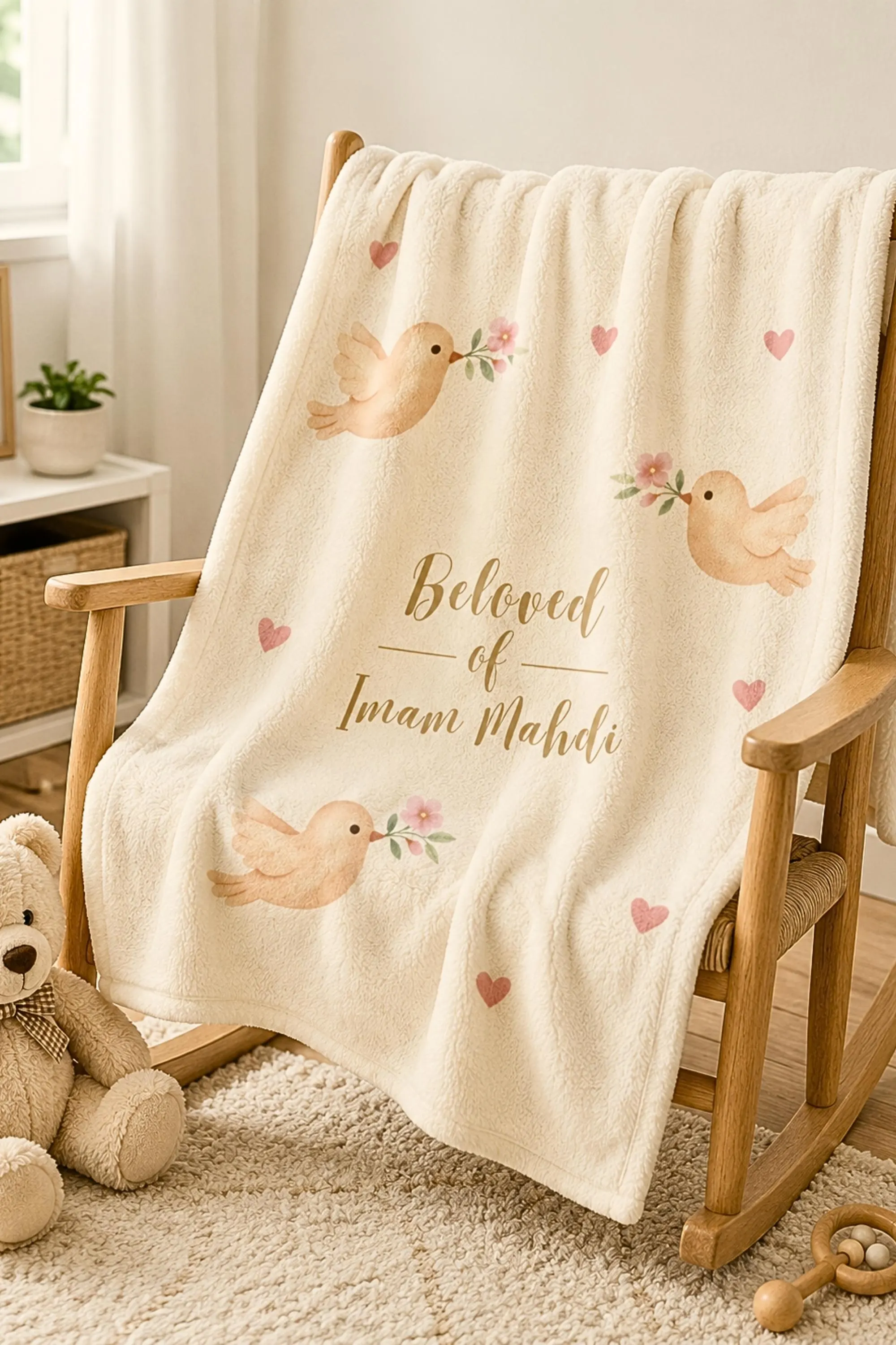 Islamic Baby Blanket, 100% Polyester Fleece 30 × 40 Inch Shia Newborn Design - image 4