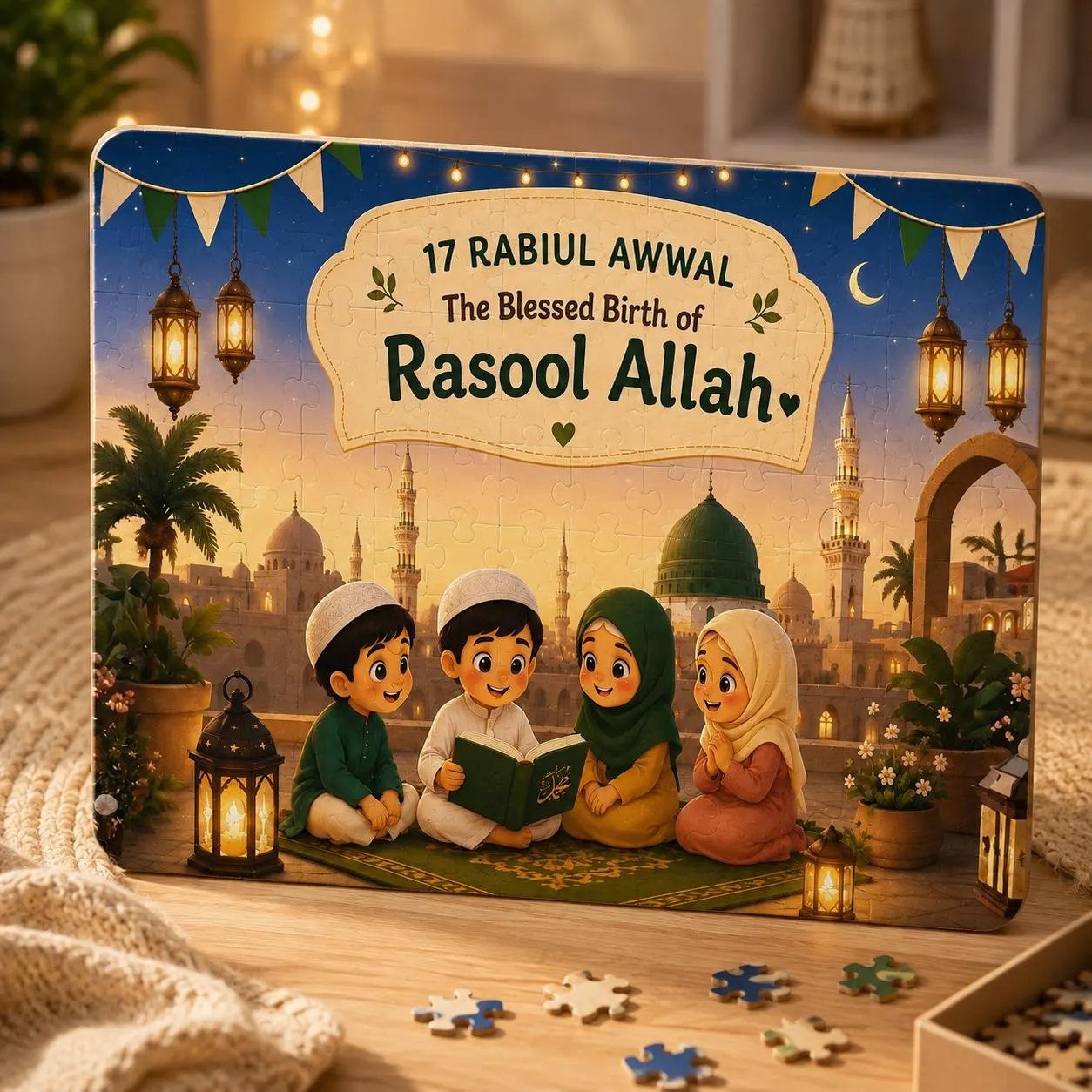 17 Rabi Ul Awwal Kids Puzzle | Shia Islamic Puzzle | Prophet Muhammad  | Shia Muslim Kids Gift | 30 Piece Jigsaw