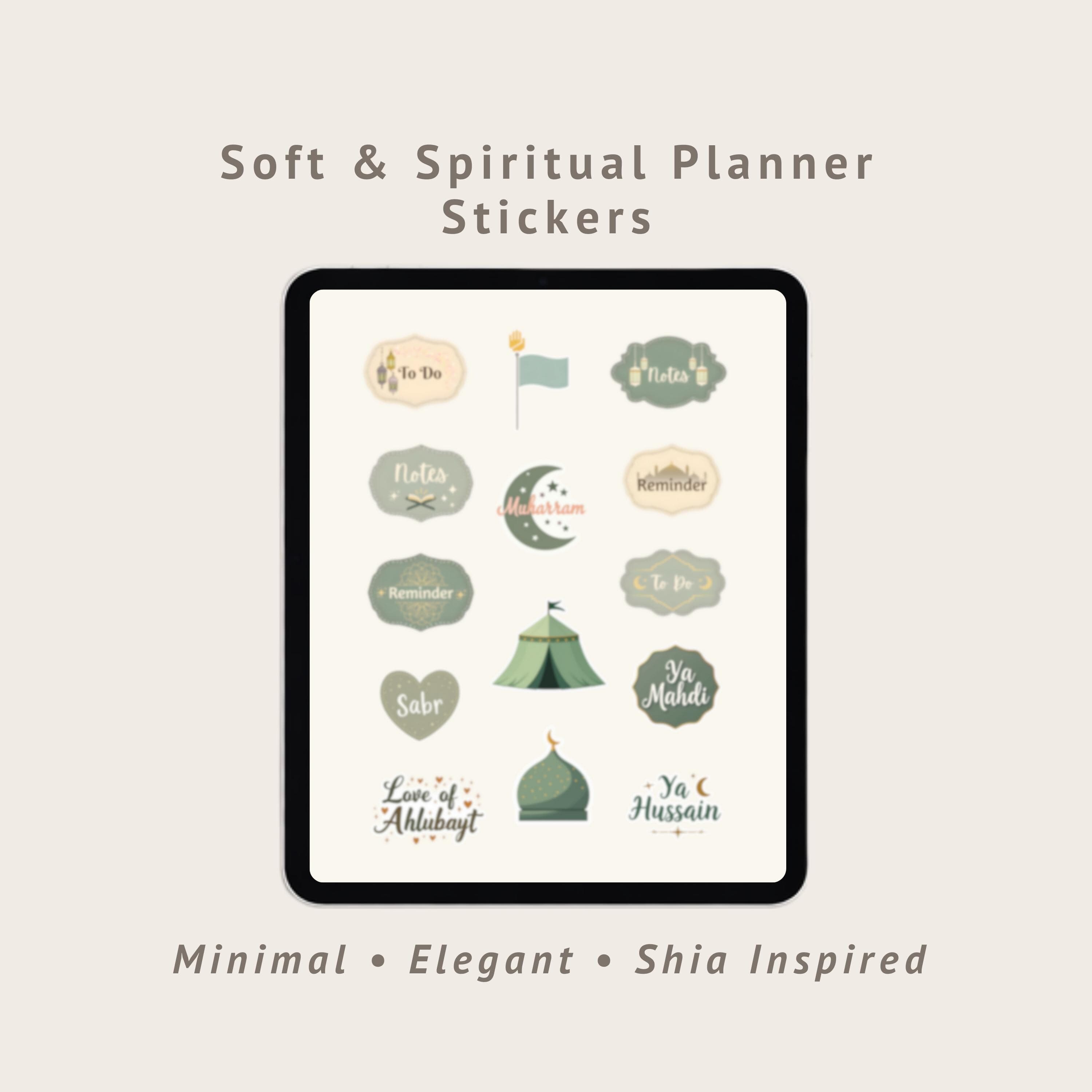 GoodNotes Stickers, Shia Islamic Digital Planner Pack with Pastel Ahlulbayt and Muharram Designs - image 4