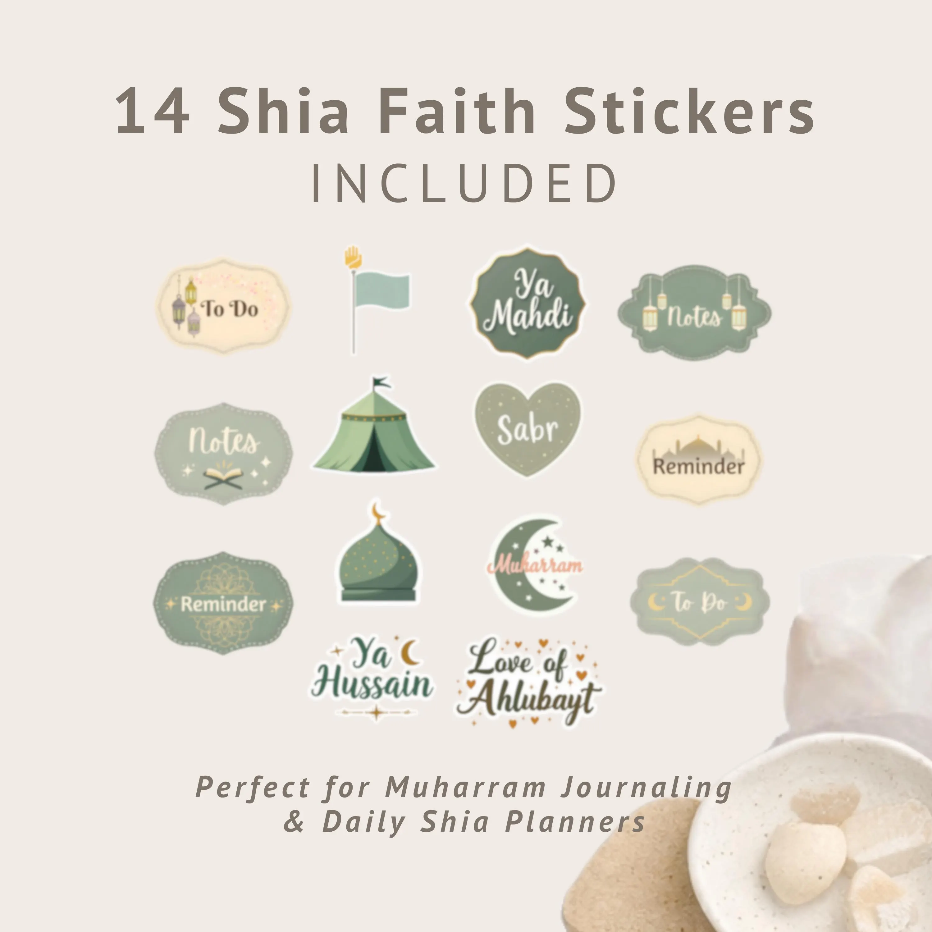 GoodNotes Stickers, Shia Islamic Digital Planner Pack with Pastel Ahlulbayt and Muharram Designs - image 2