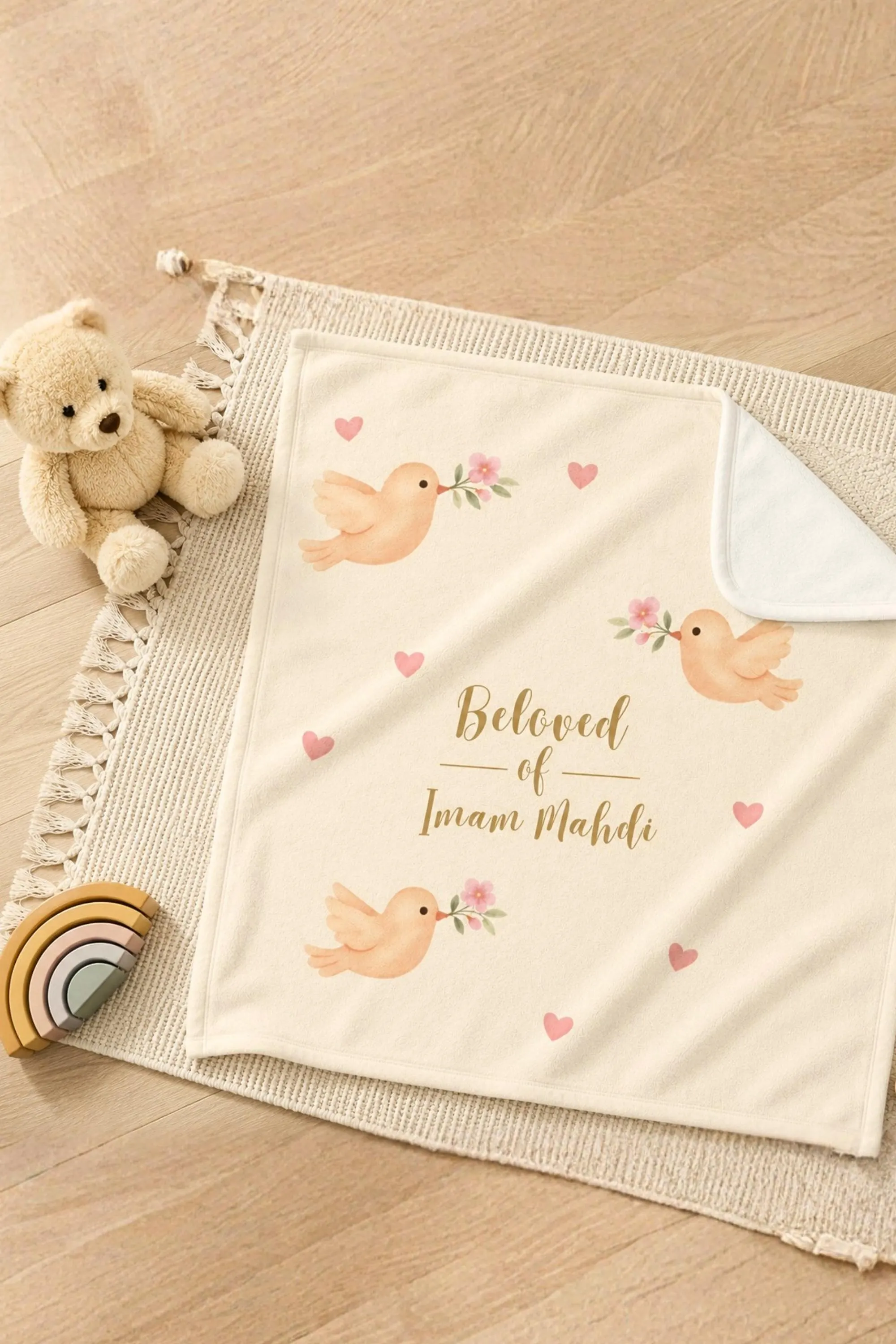 Islamic Baby Blanket, 100% Polyester Fleece 30 × 40 Inch Shia Newborn Design - image 2