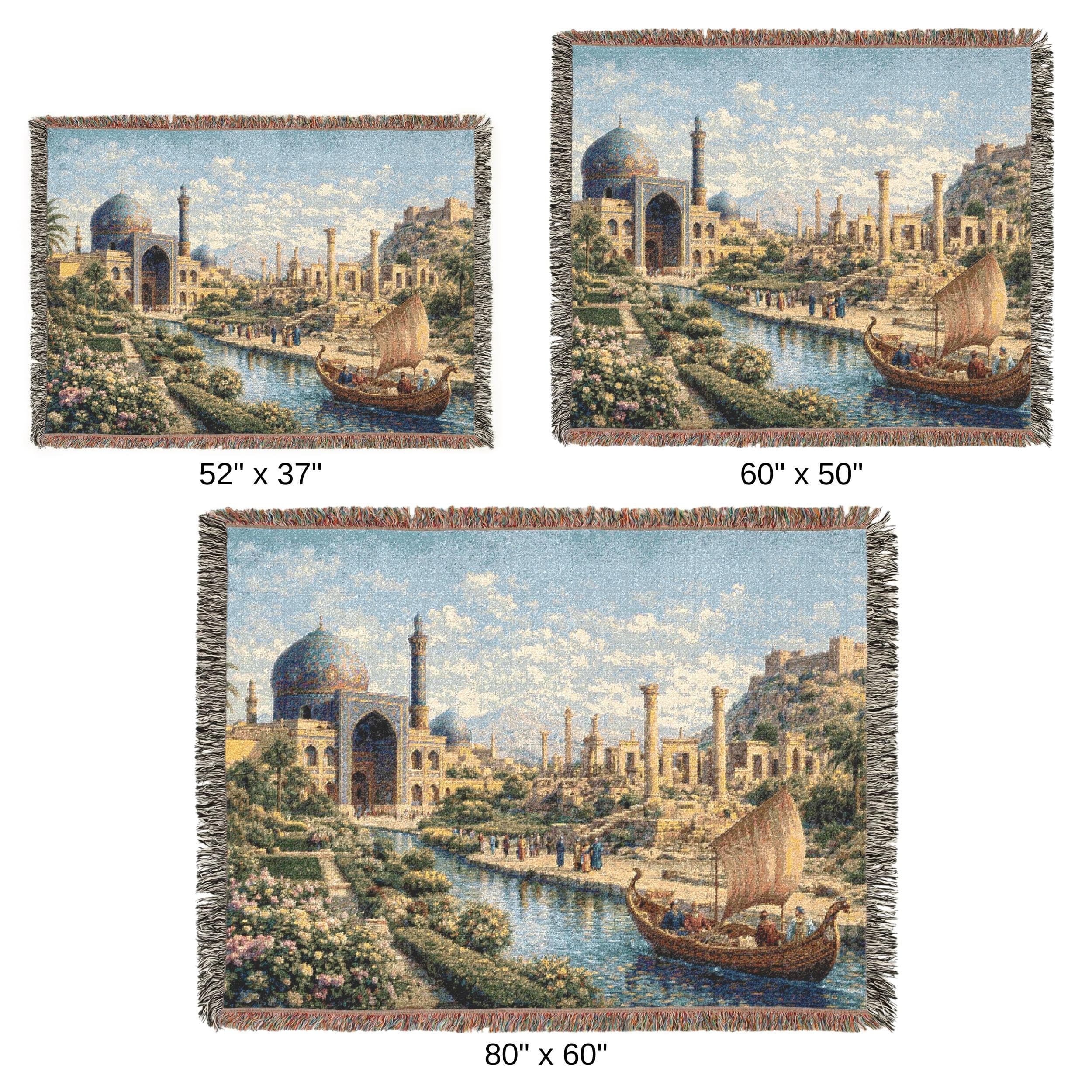 Persian Tapestry Wall Tapestry Islamic Architecture Tapestry Woven Throw Blanket Middle Eastern Wall Art Oriental River City Decor Vintage - image 5