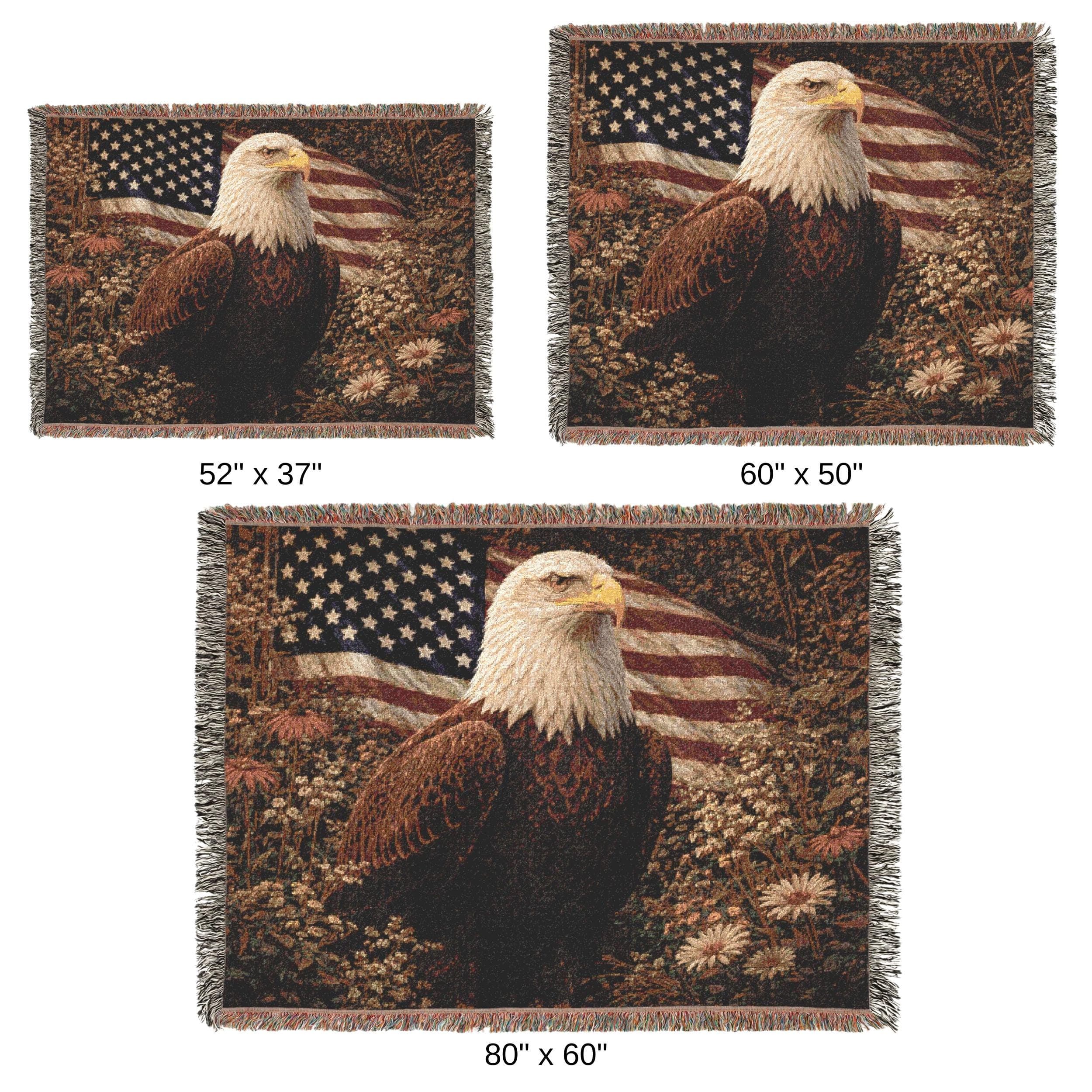 Bald Eagle Tapestry Wall Hanging American Flag Decor Patriotic Wall Decor Rustic Cabin Lodge Woven Blanket Throw Veterans Gift Wall Art - image 5