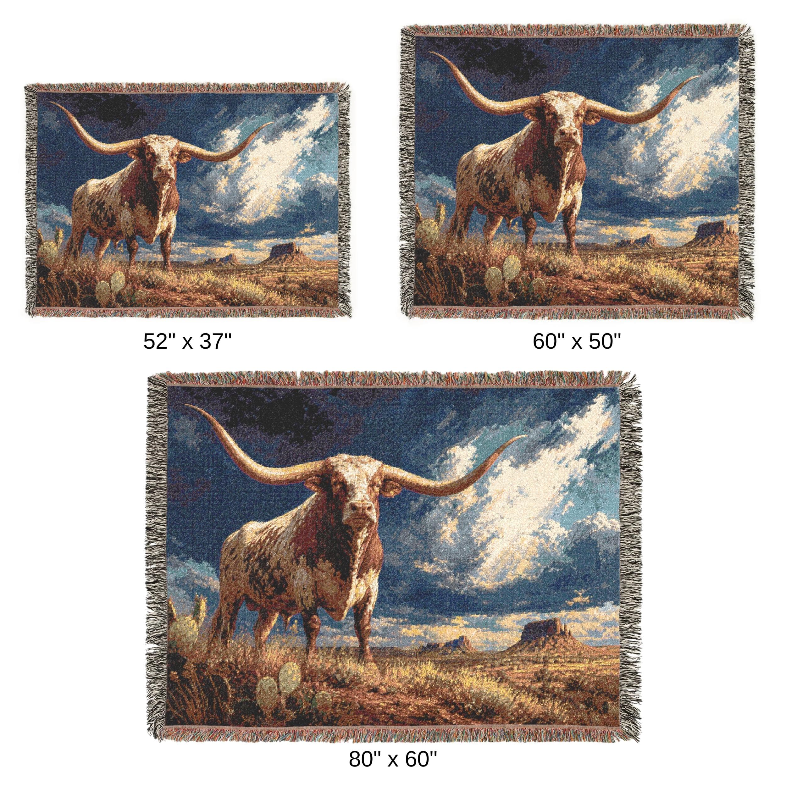 Western Longhorn Tapestry Wall Hanging Texas Ranch Wall Art Rustic Desert Decor Southwest Woven Throw Blanket Country Farmhouse Home Decor - image 2