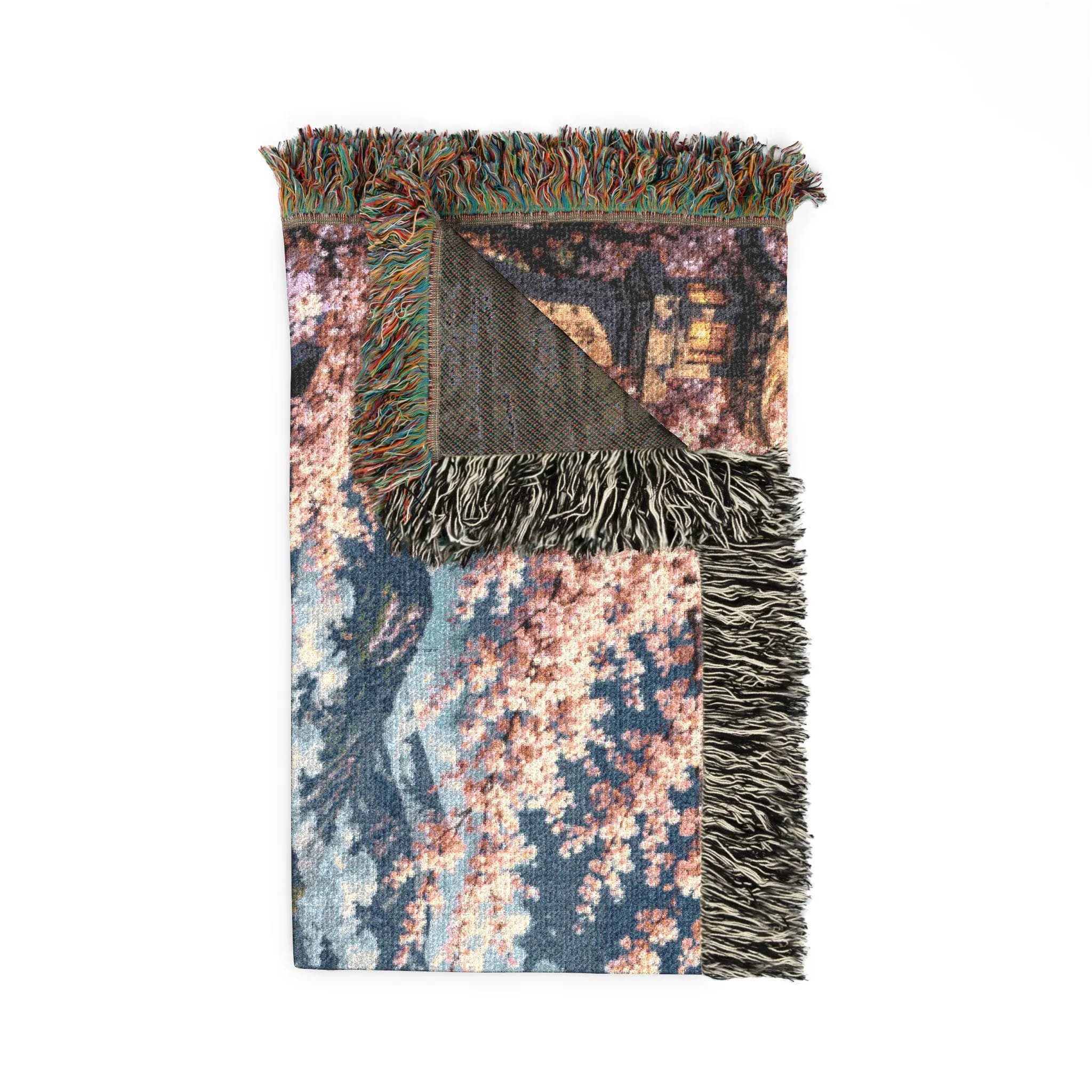 Japanese Cherry Blossom Tapestry Wall Hanging Large Wall Tapestry Woven Throw Blanket Sakura Torii Gate Pagoda Mountain Landscape Zen Decor - image 3