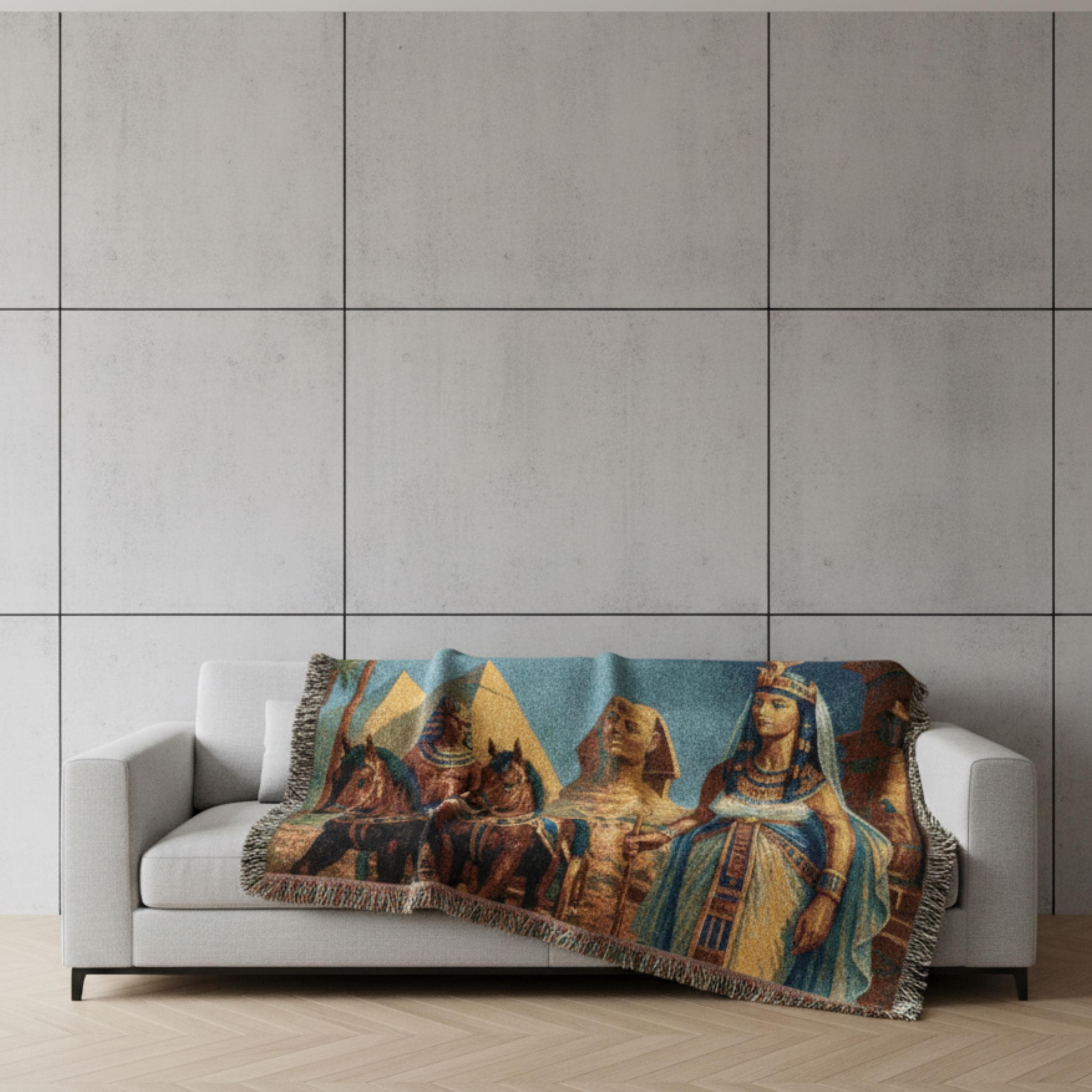 Egyptian Queen Woven Tapestry Wall Hanging Blanket Ancient Pyramid Decor Vintage Woven Throw Home Textile Sofa Blanket Bedroom Decor Gift - image 4