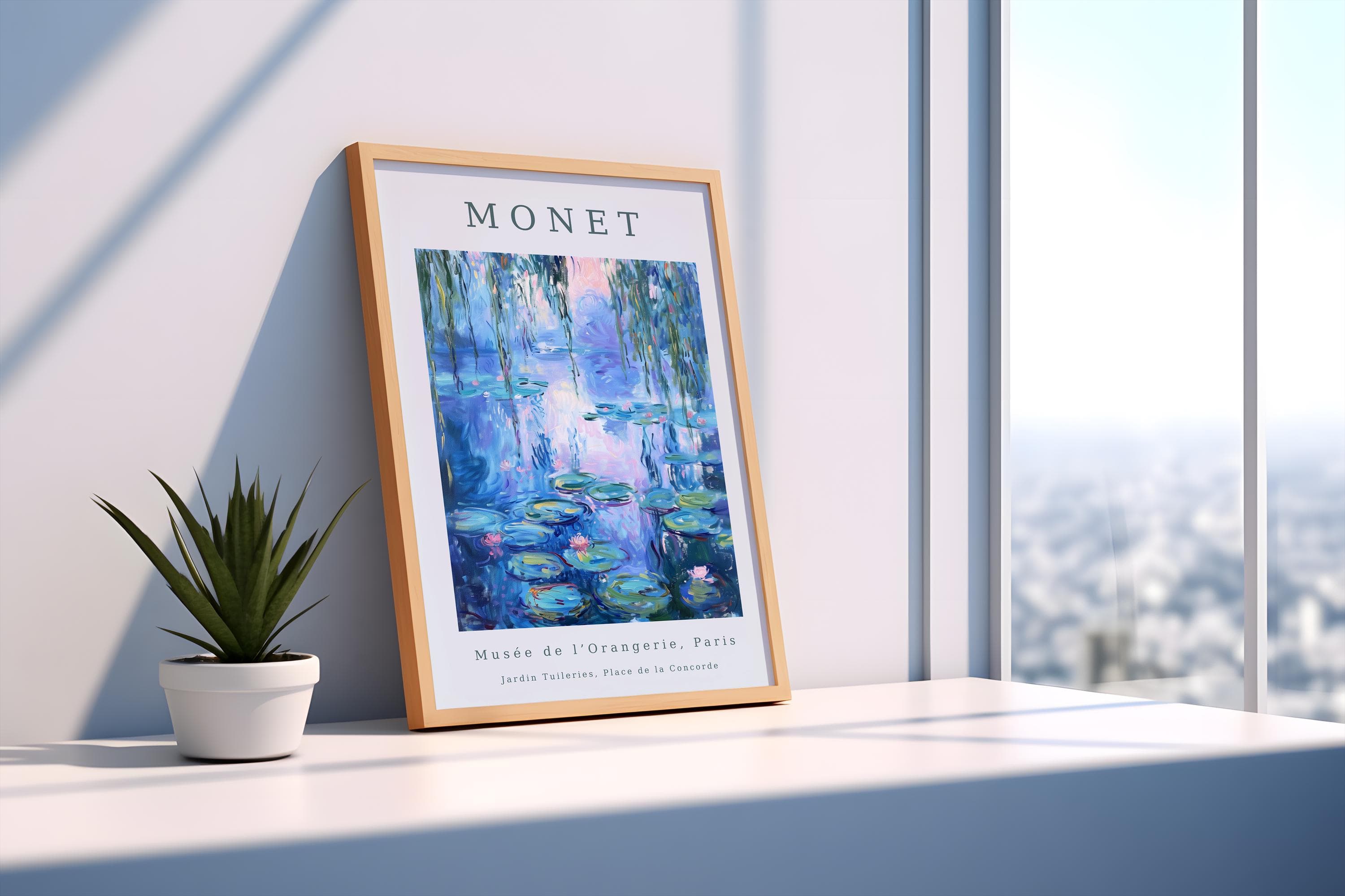 Monet Exhibition Poster, Musee de l Orangerie, Blue Water Lilies, Purple Willow - image 5
