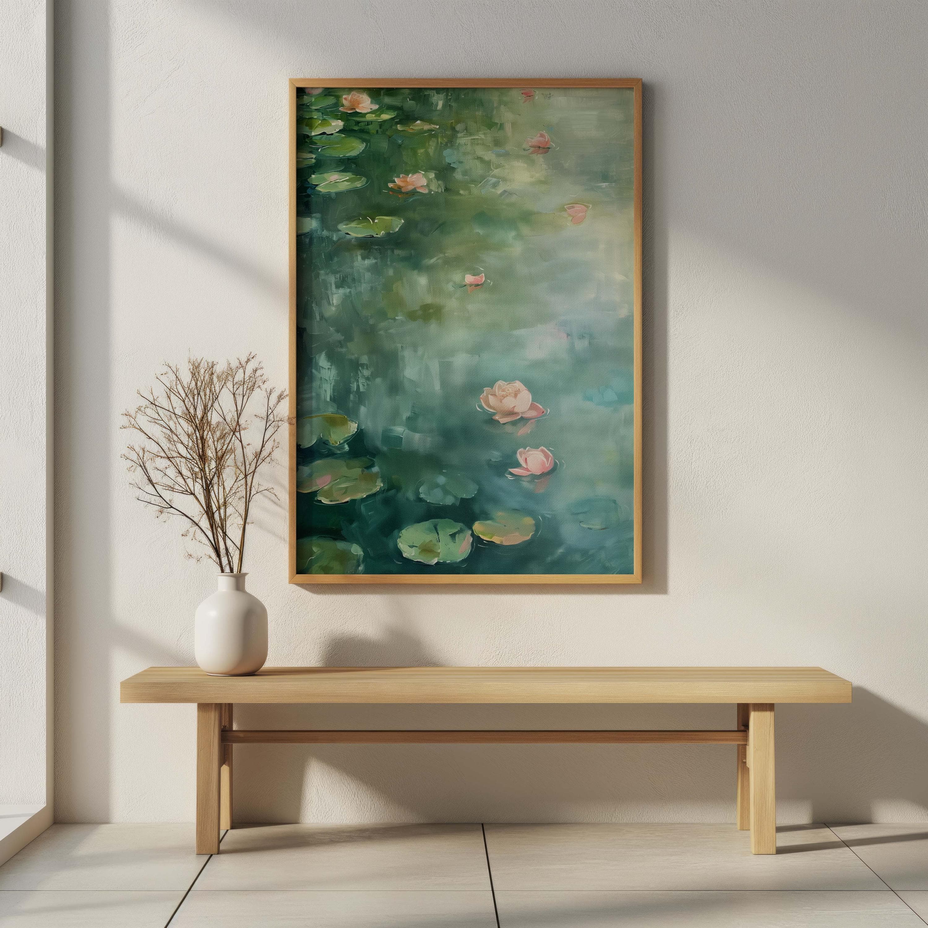 Claude Monet Water Lilies Print, Vintage Impressionist Art, Muted Pastel Pond Poster, Antique Style French Decor, Hazy Garden Painting - image 5