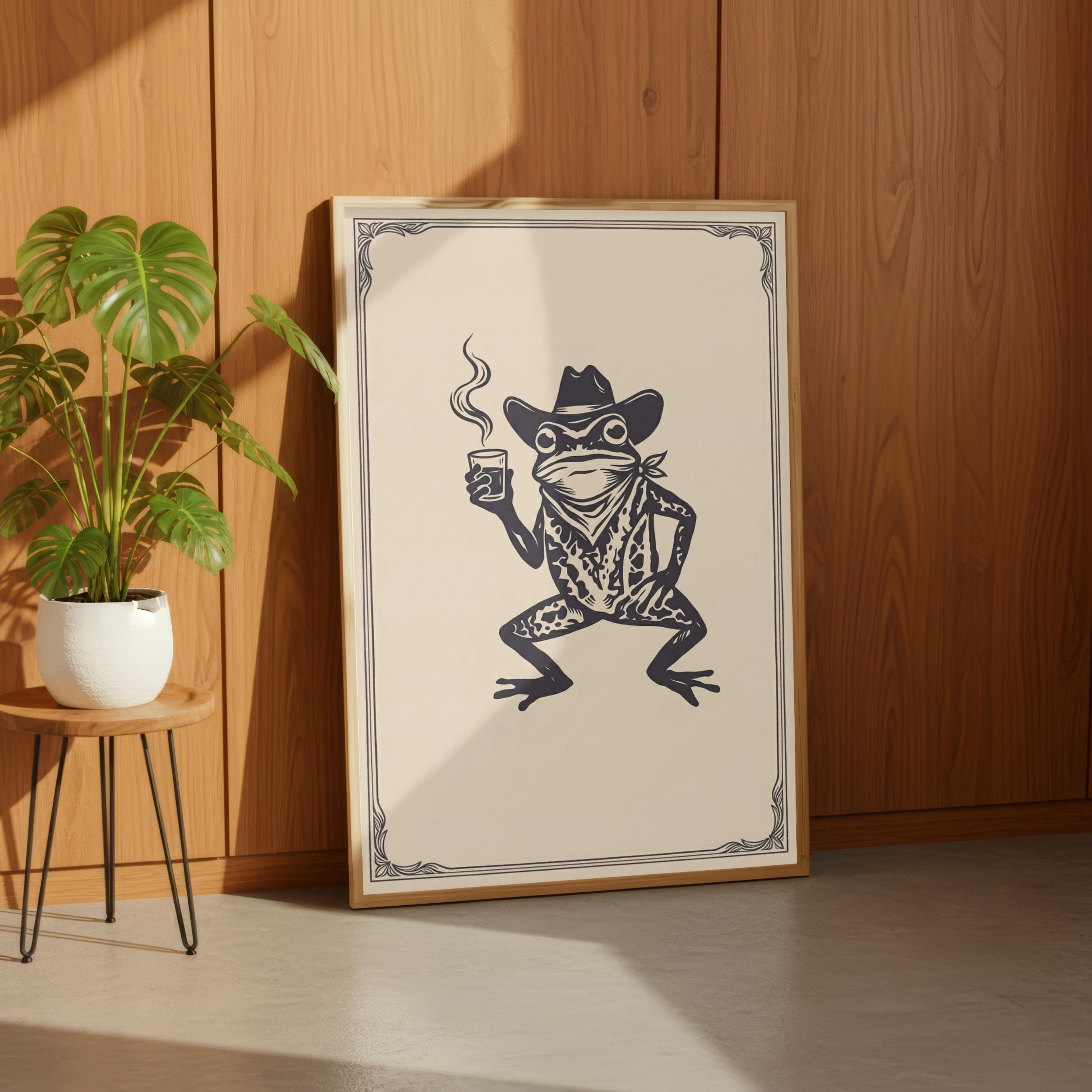 Cowboy Frog Poster, Western Gothic Wall Art, Goblincore Frog Vintage Print - image 4