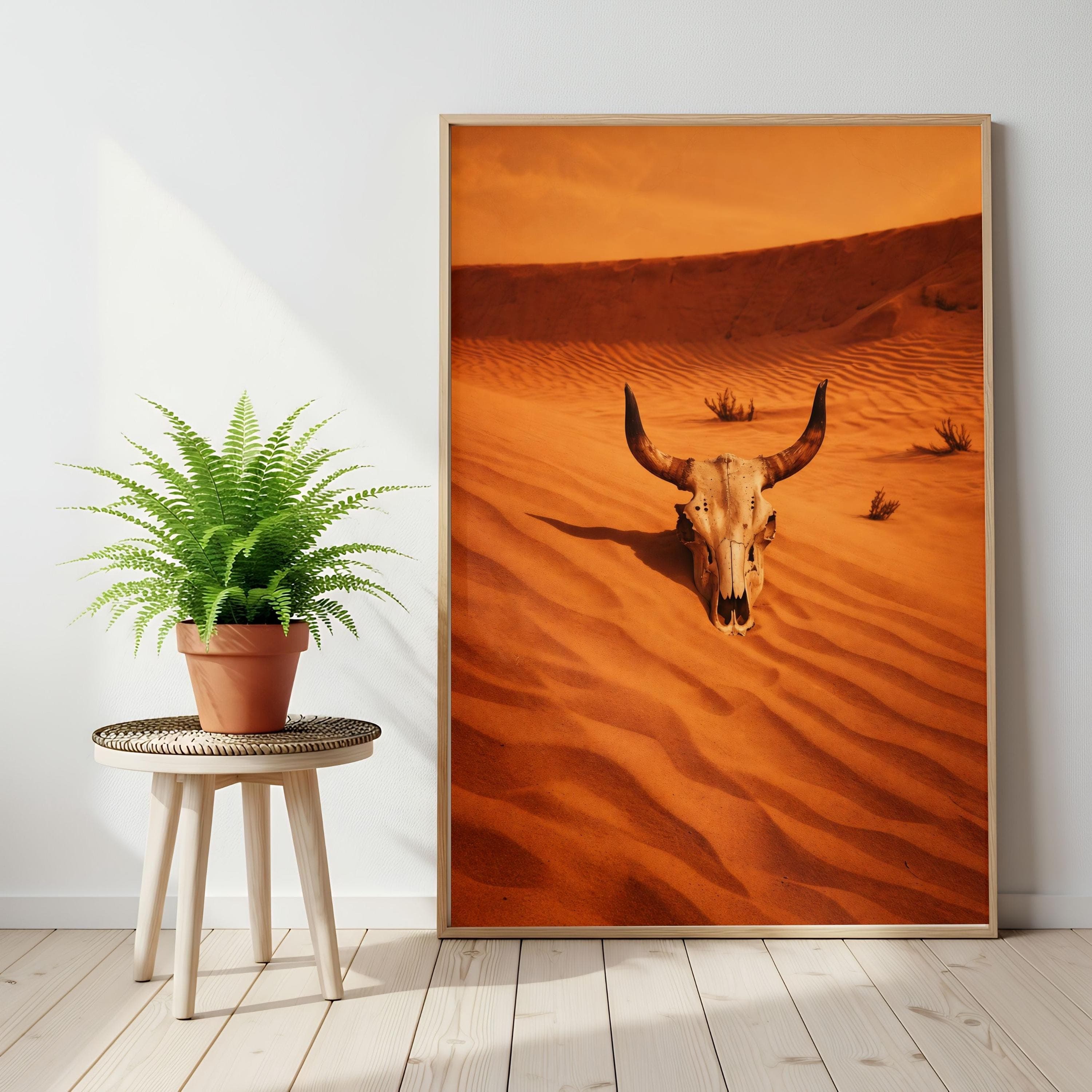 Western Gothic Poster, Cow Skull Desert Photography, Dark Americana Wall Art - image 3