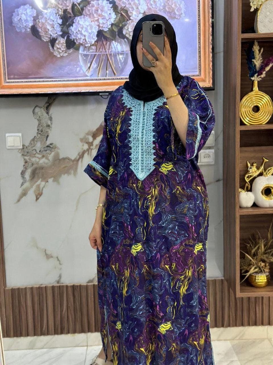 Kaftan Abayah Marble Pattern